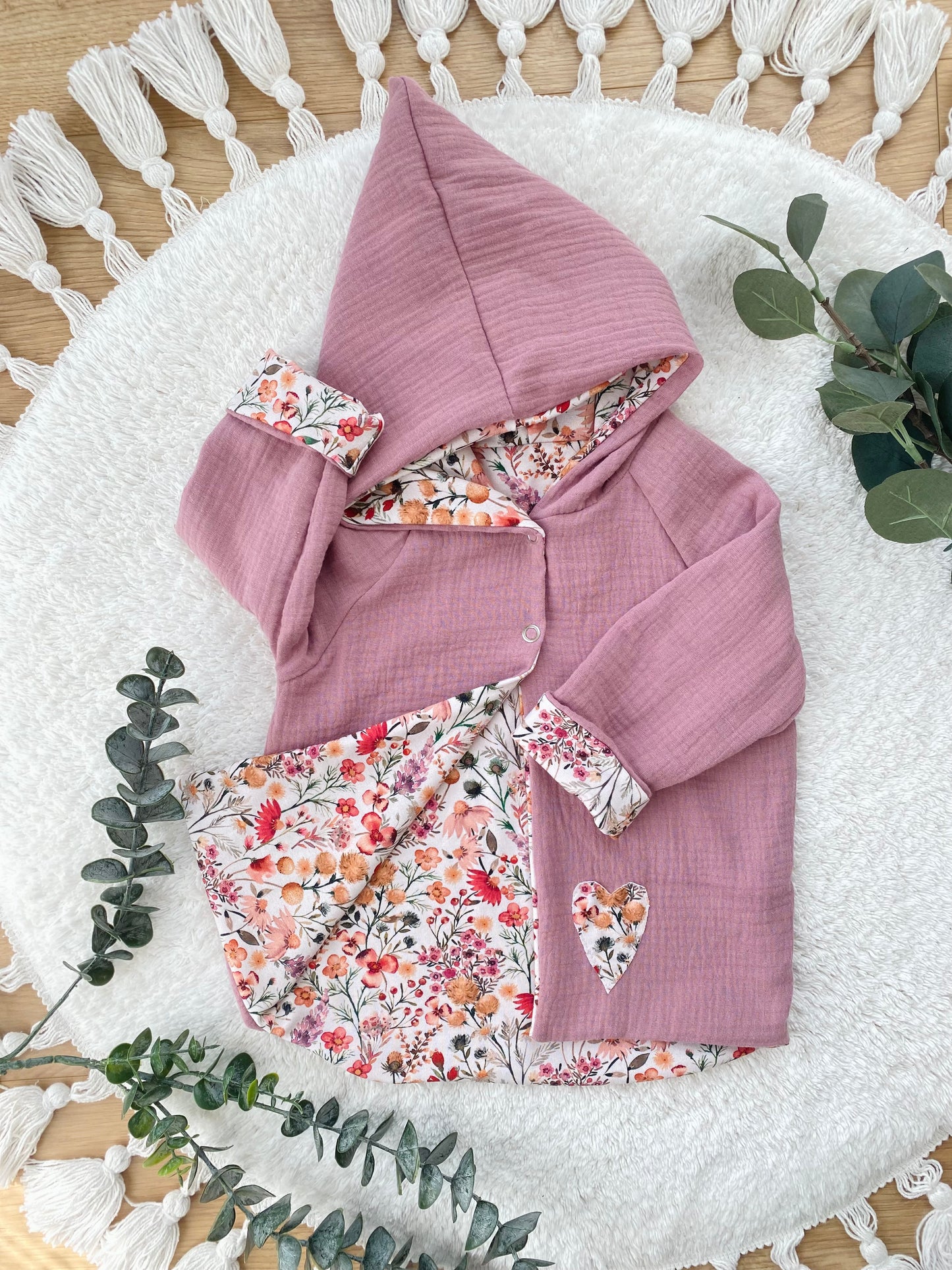 Baby | Musselinjacke | Blumen | Cardigan
