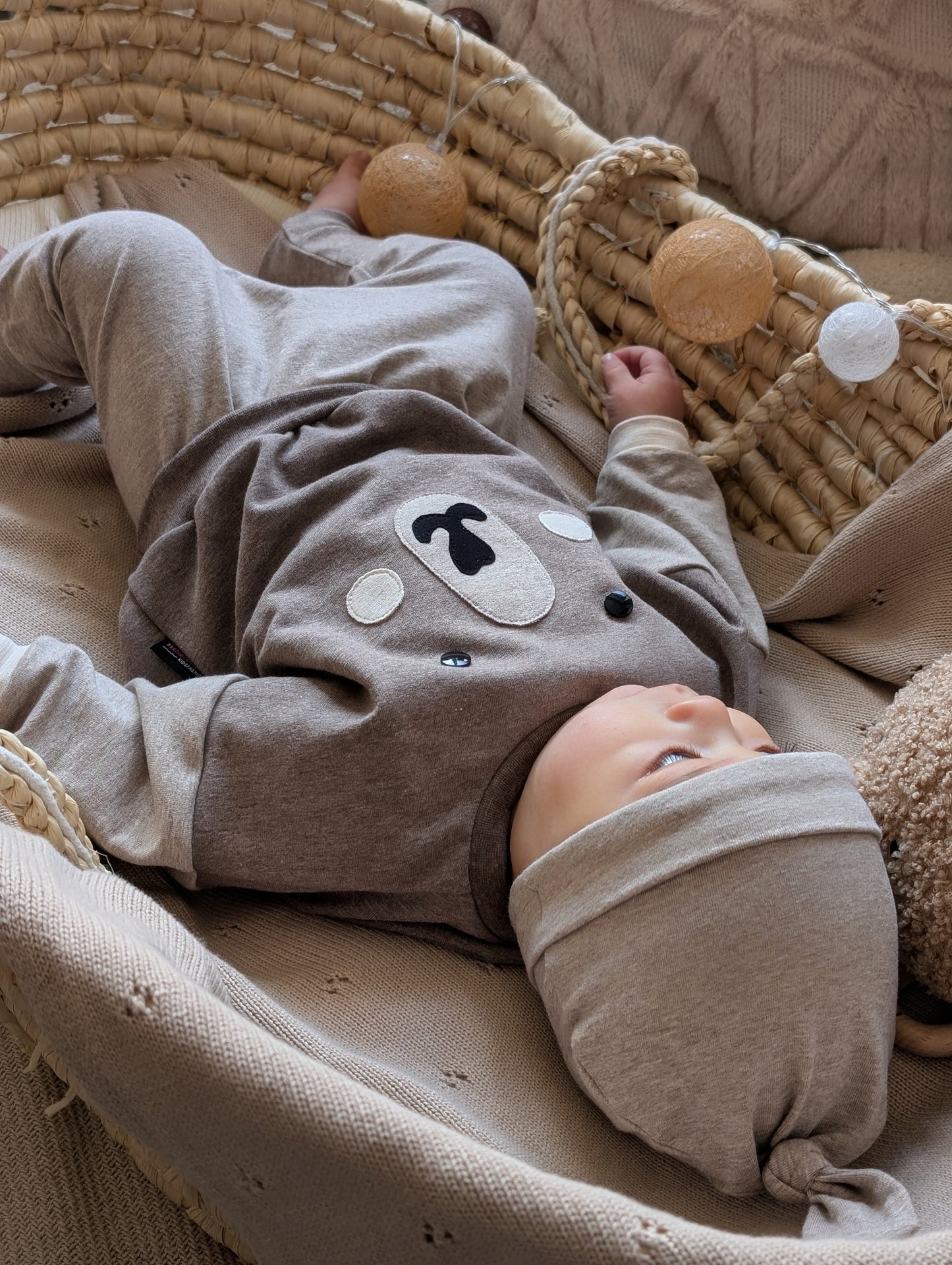 Dein Design | Basic Set | Pumphosen für Babys & Knotenmütze| Melierte Farben