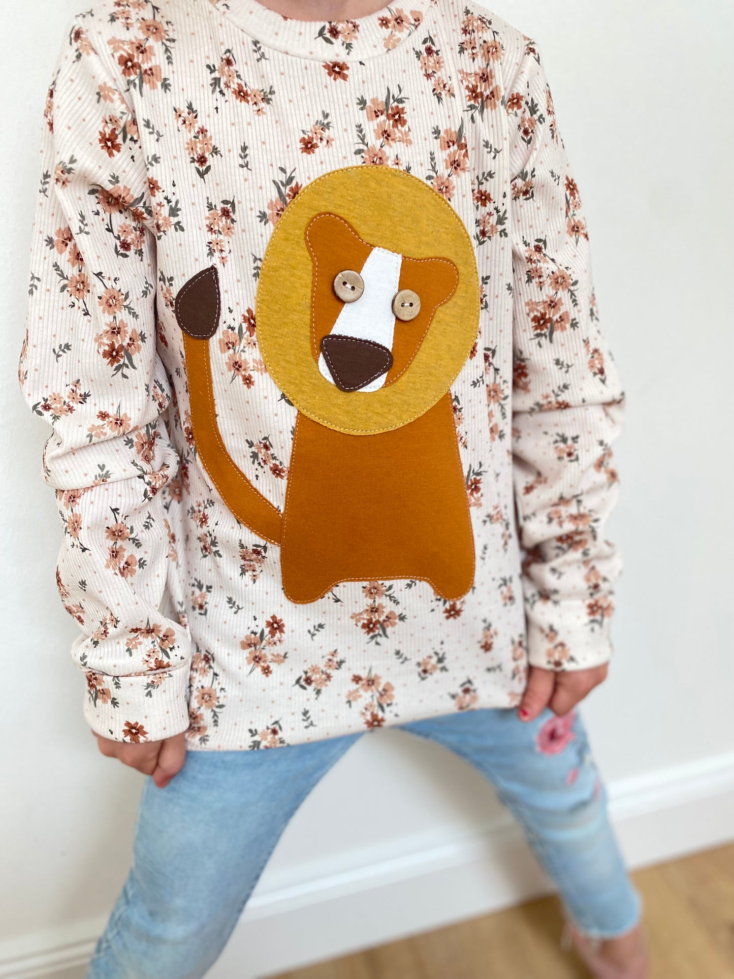 Longsleeve ab Körpergröße 80 cm | Applikation Löwe