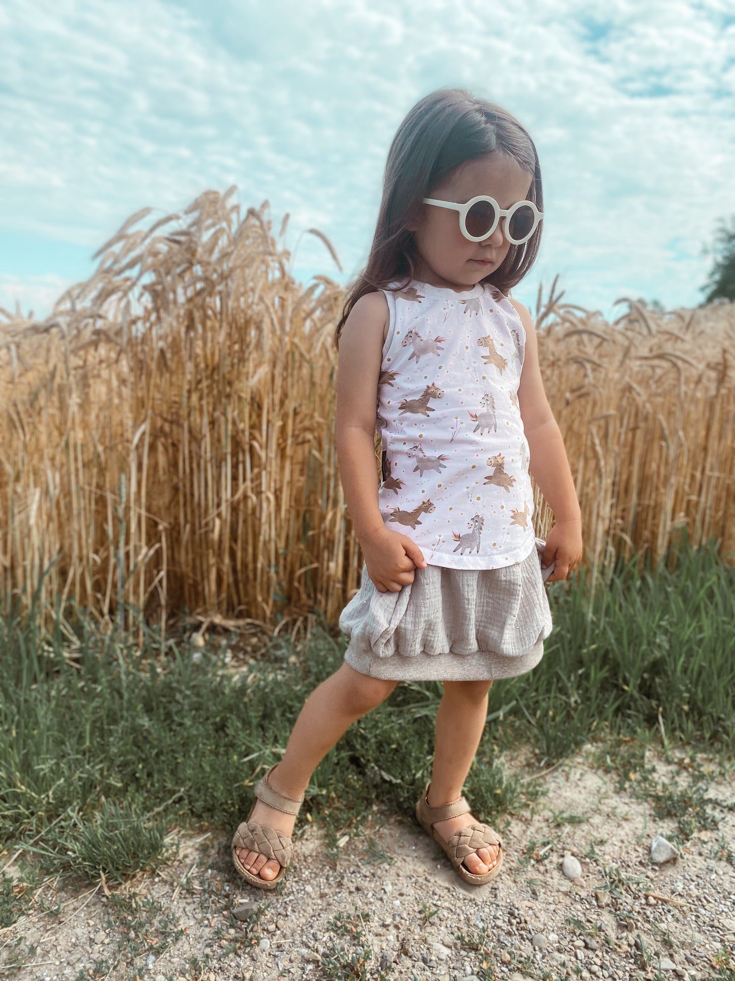 Dein Design | Musselinrock | Glitzer | Goldene Punkte