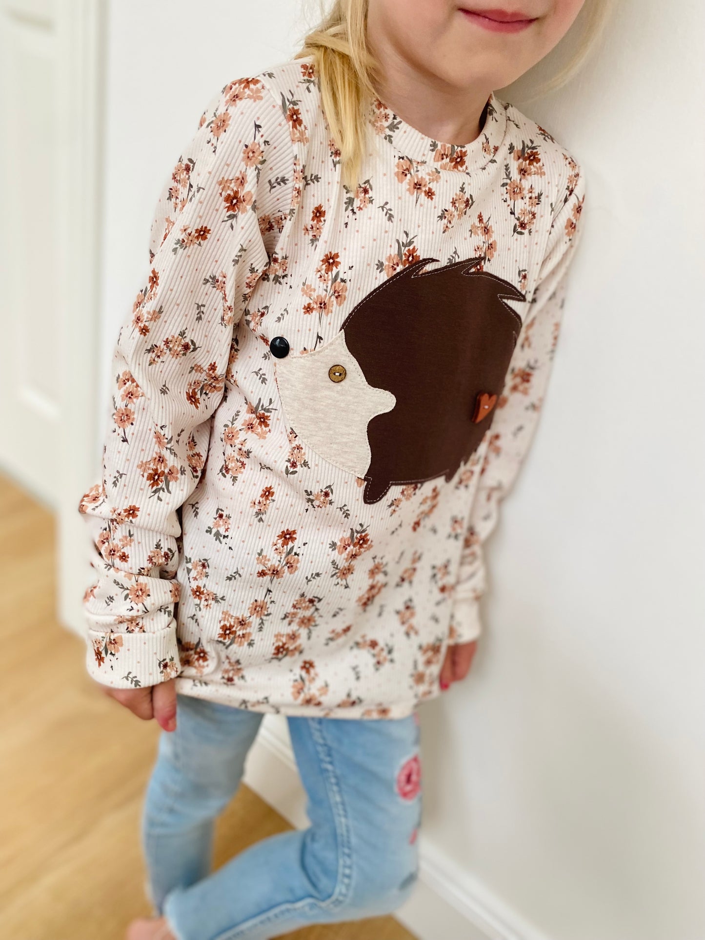 Longsleeve ab Körpergröße 80 cm | Applikation Igel