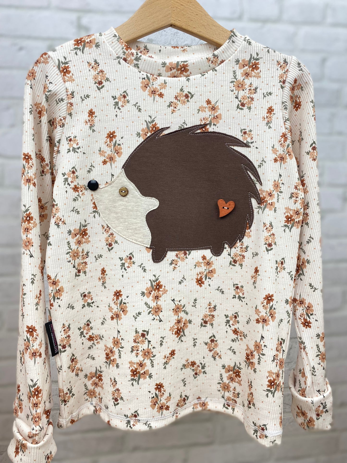 Longsleeve ab Körpergröße 80 cm | Applikation Igel