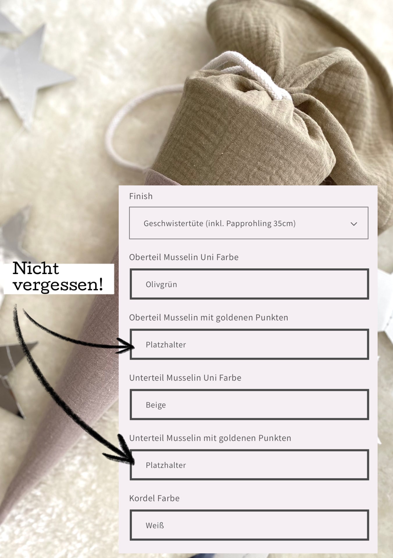 Dein Design | MIX IT - Alle Farben! Schultüte mit Rüsche 70 cm & Geschwistertüte 35 cm für Mädchen
