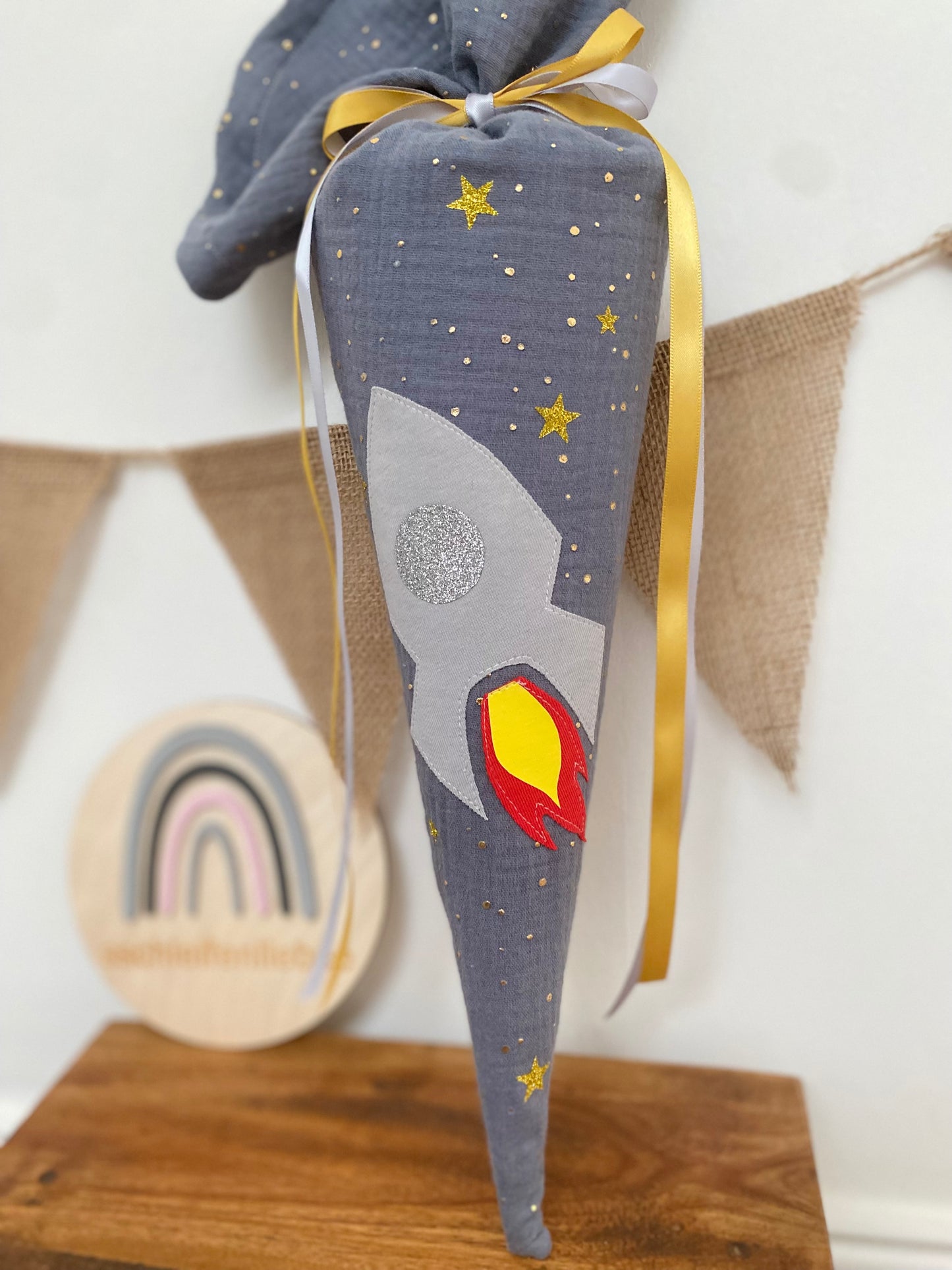 Geschwistertüte | Geschwisterschultüte | Kitatüte | Zuckertüte | 35 cm | Rakete