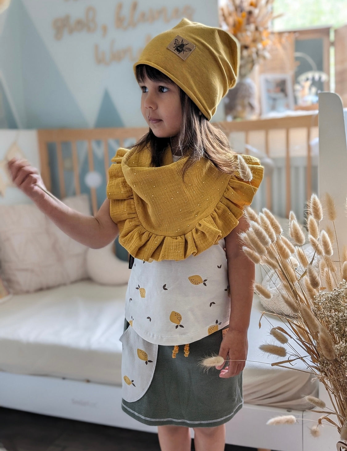 Vintage Loop | Musselinloop | Goldene Punkte | Sommerloop | Glitzer