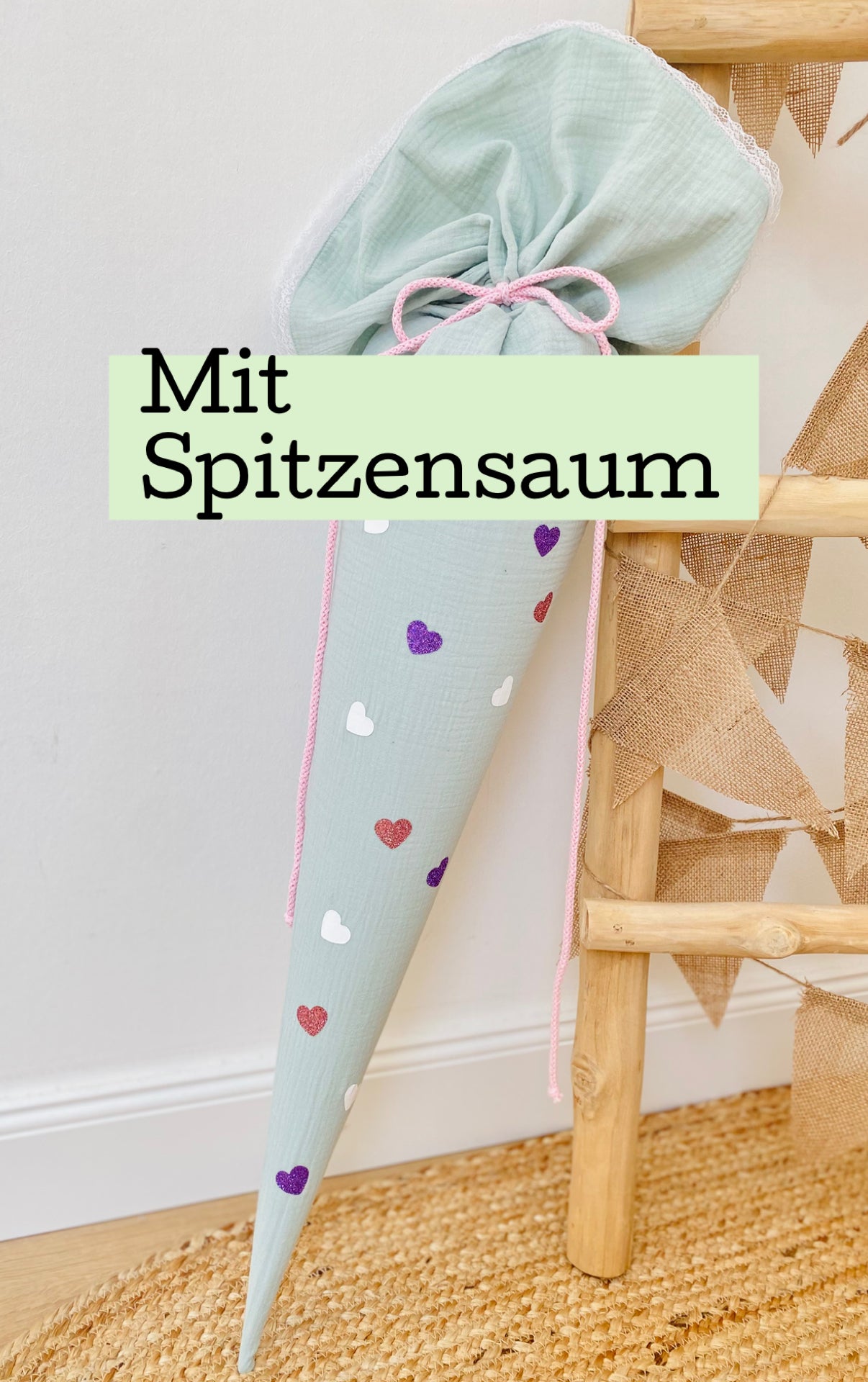 Dein Design | Schultüte Herzen 70 cm | Herz | Geschwistertüte 35 cm |
