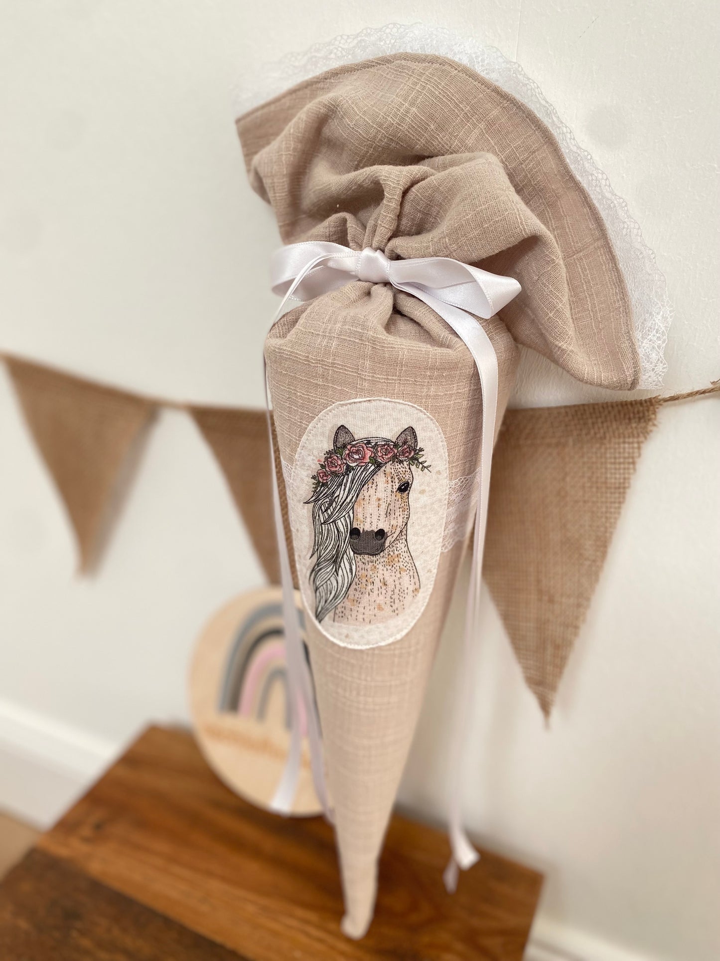 Geschwistertüte | Geschwisterschultüte | Kitatüte | Zuckertüte | 35 cm | Pferd