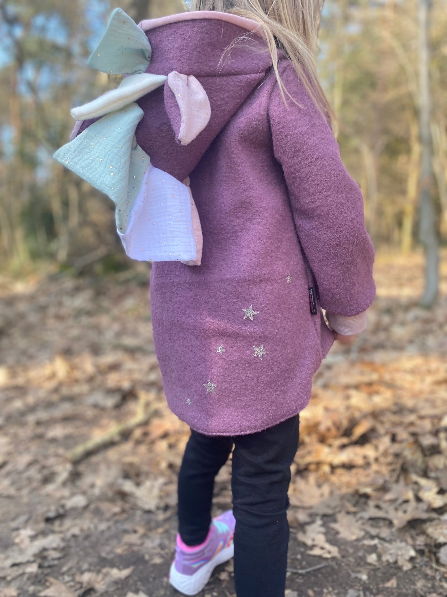 Wollwalk Jacke Einhorn | Lila | 100% Schurwolle Schafwolle