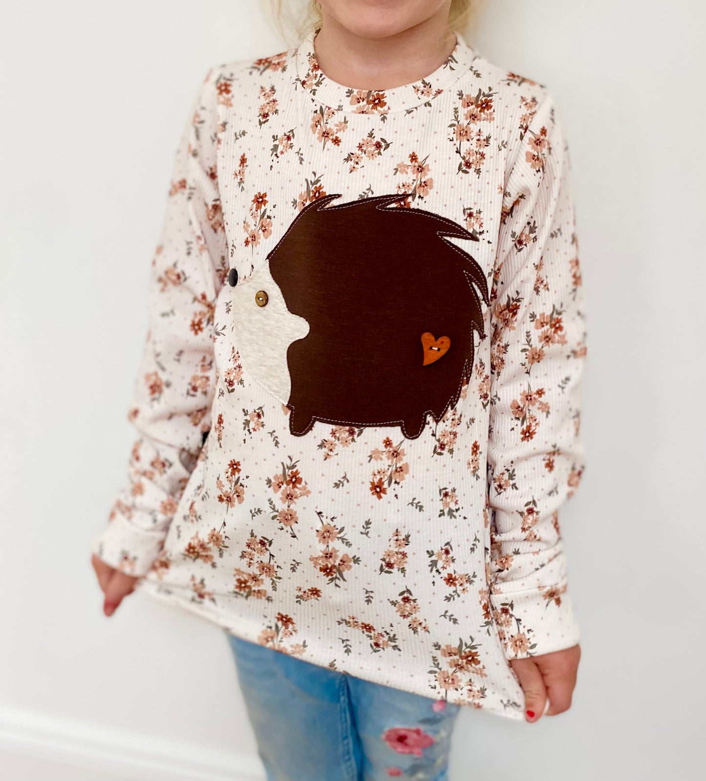 Longsleeve ab Körpergröße 80 cm | Applikation Igel