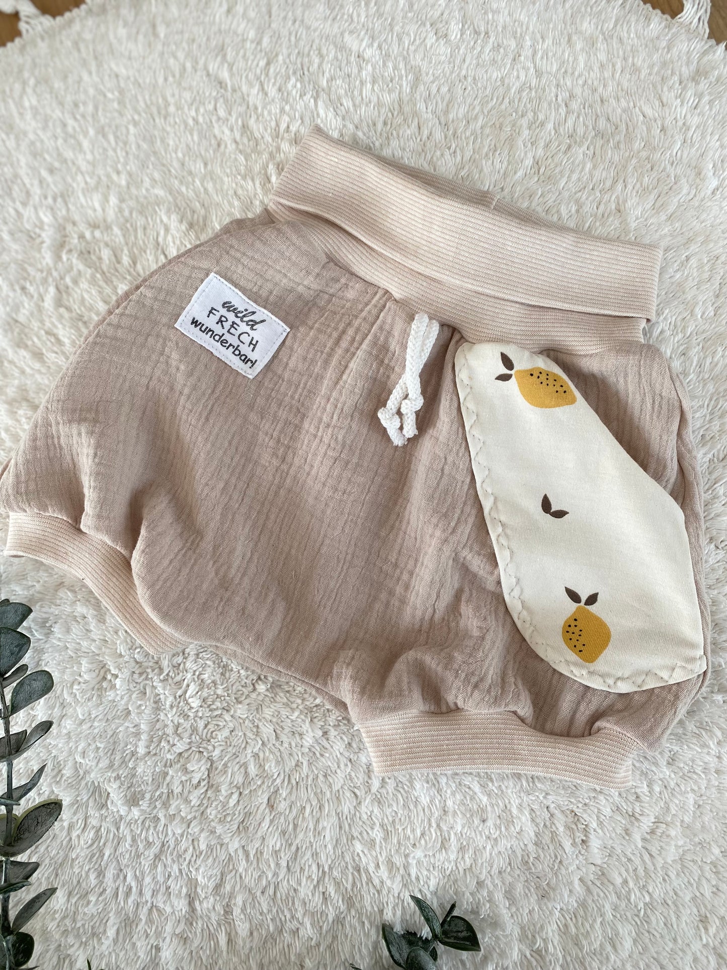 Shorty Buxe | Musselin | Zitrone