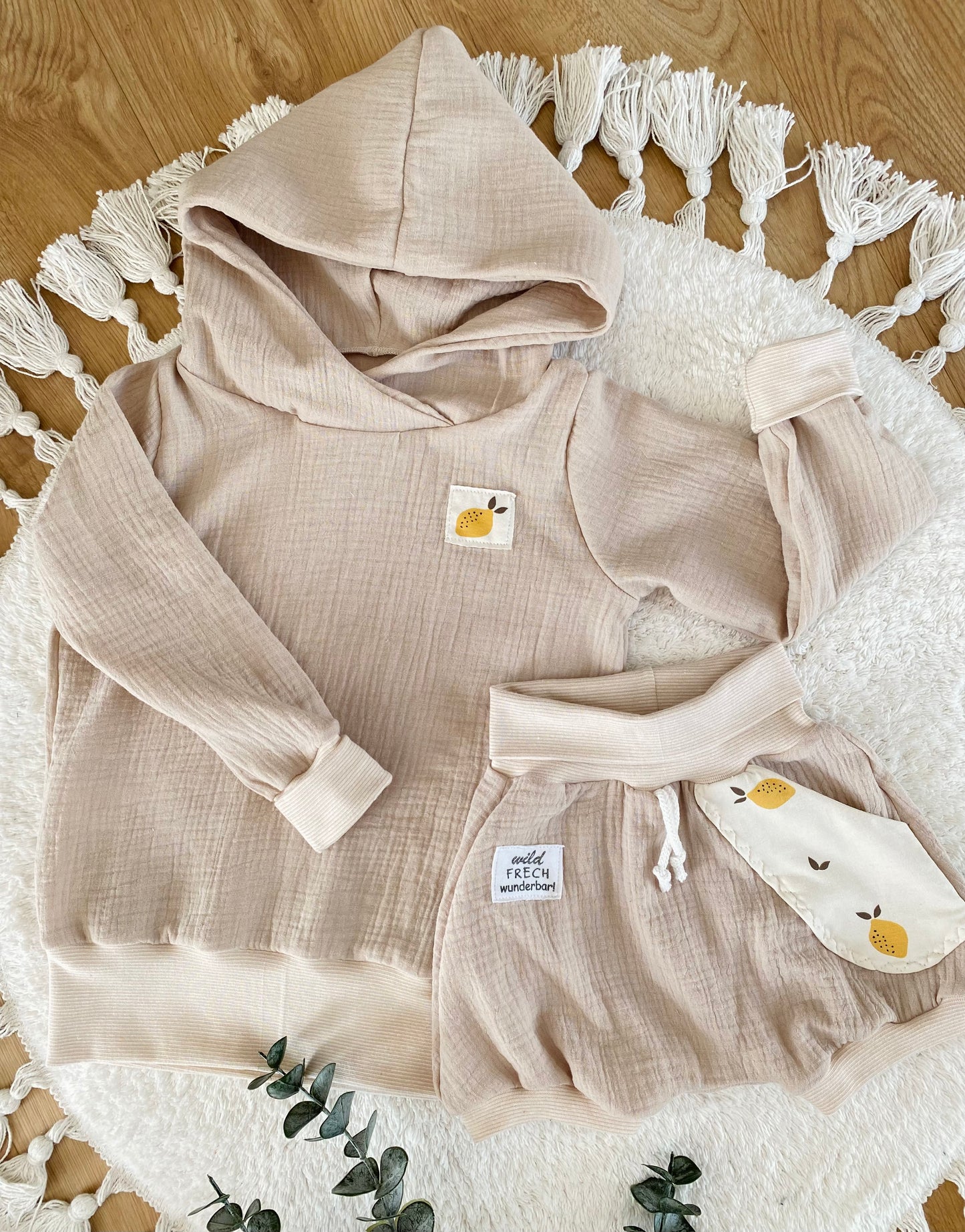 Musselin Hoodie | Zitrone