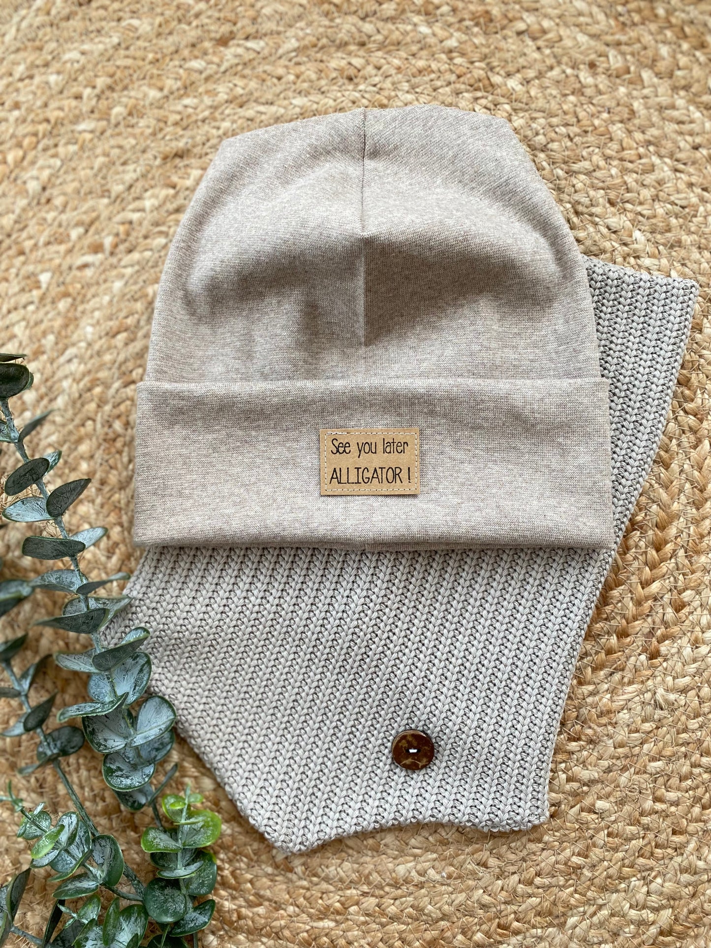 Dein Design | Hipster Beanie | Used-Look & Leder Label | Dreieckloop | Melierte Farben