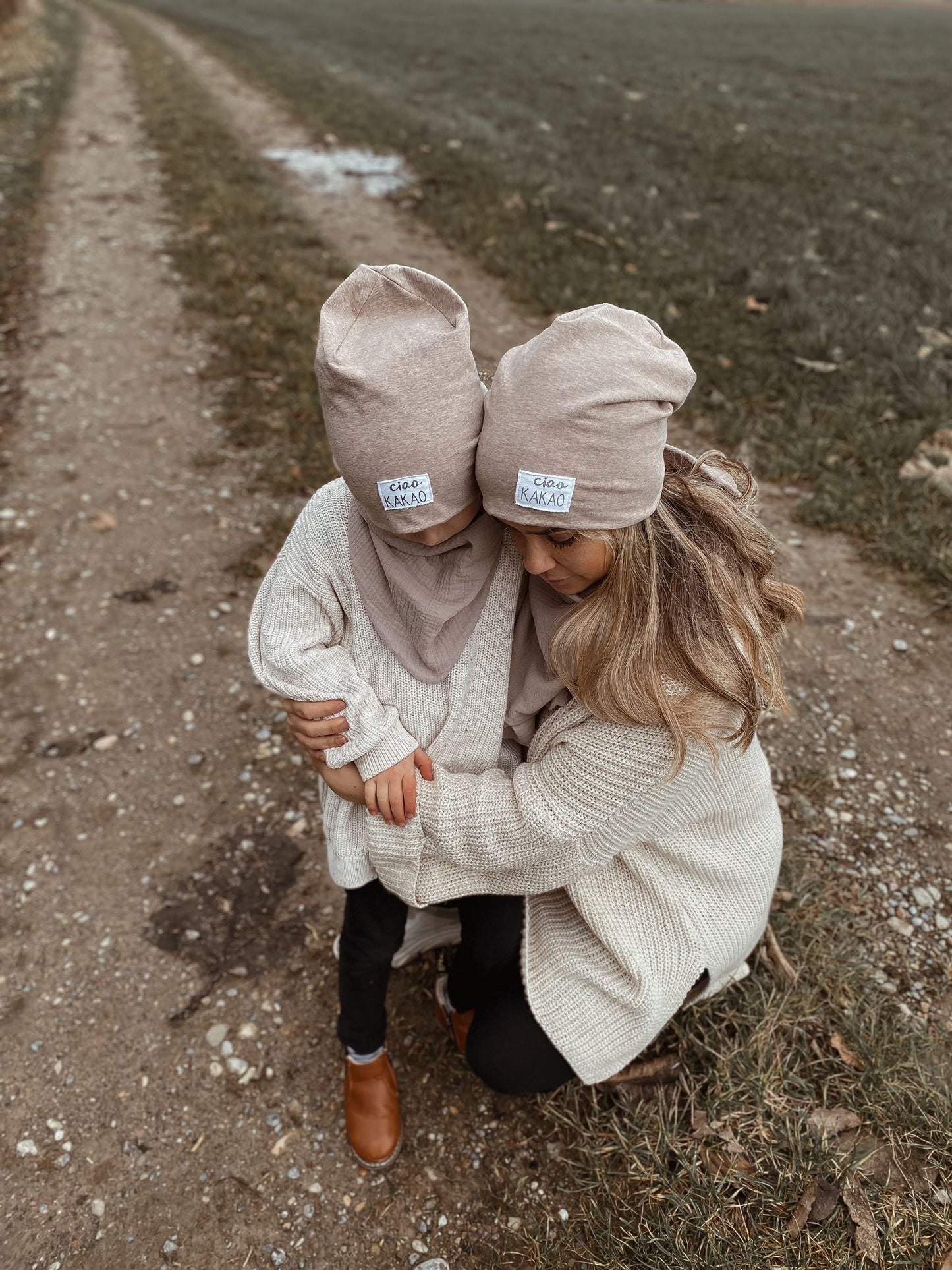 Dein Design | Label Beanie | Used-Look & Leder | Dreieckloop | Melierte Farben