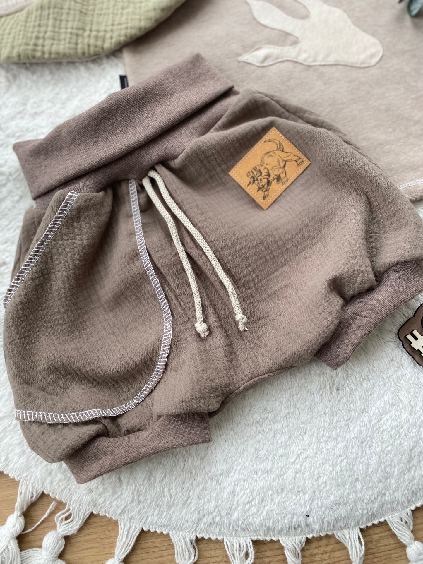 Dein Design | Shorty Buxe | Musselin-Shorts | Große Label Auswahl | Farbwahl