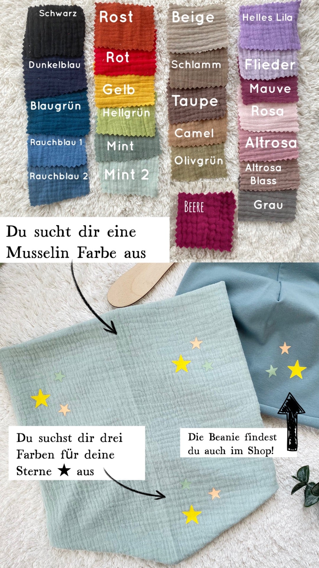 Dein Design | Musselinloop | Sterne | Sommerloop