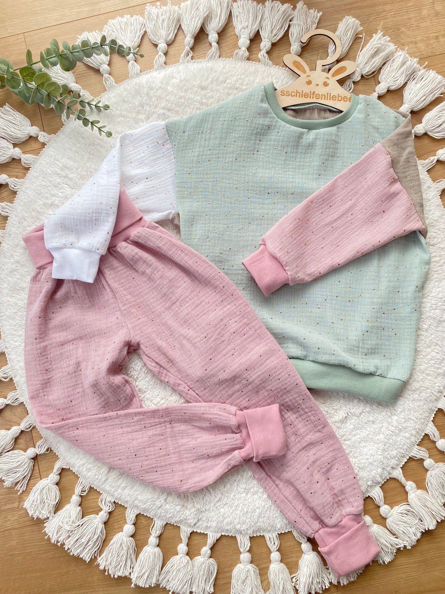 Top Deal! Musselin Zweiteiler | Sommer-Outfit | Freizeitanzug | Color Blocking