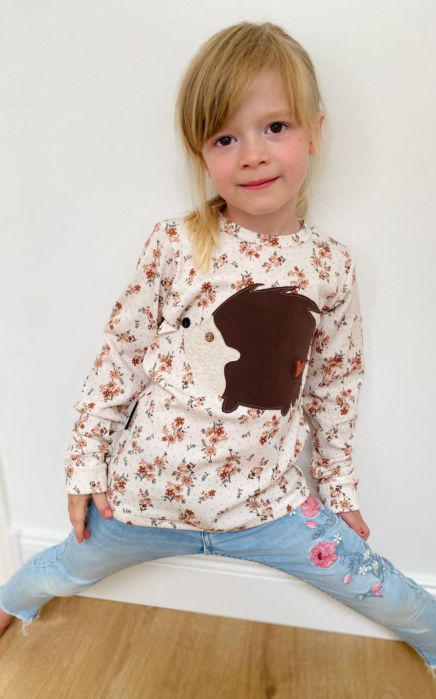 Longsleeve ab Körpergröße 80 cm | Applikation Igel