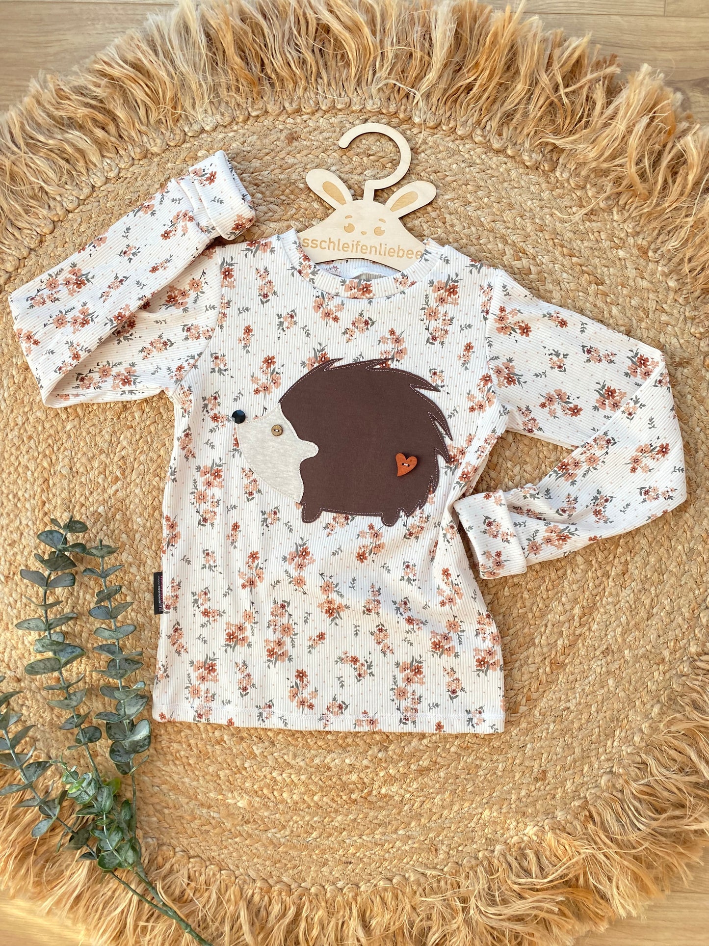 Longsleeve ab Körpergröße 80 cm | Applikation Igel