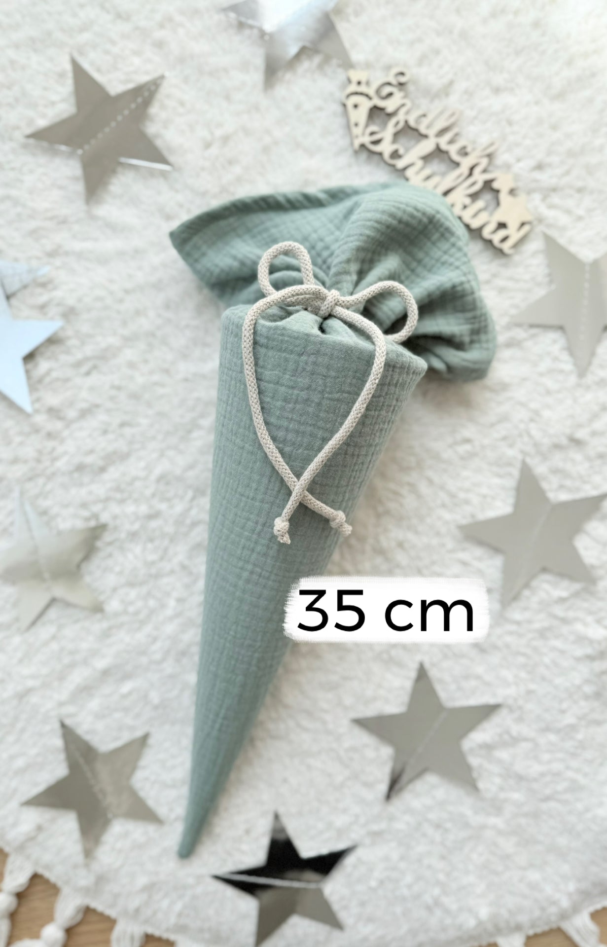 Dein Design | BASIC | Schlichte Musselin Schultüte 70 cm oder Geschwistertüte 35 cm