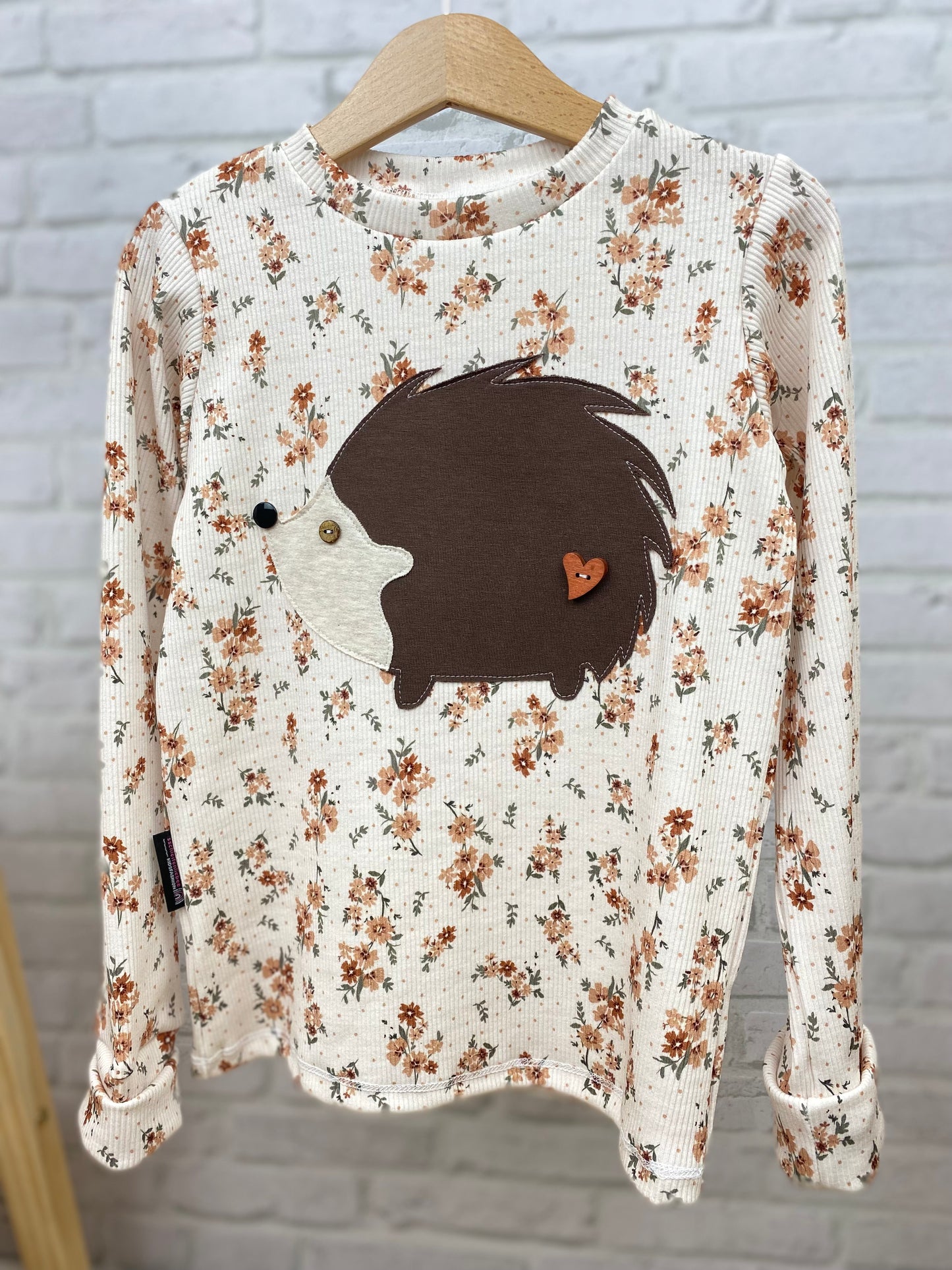 Longsleeve ab Körpergröße 80 cm | Applikation Igel