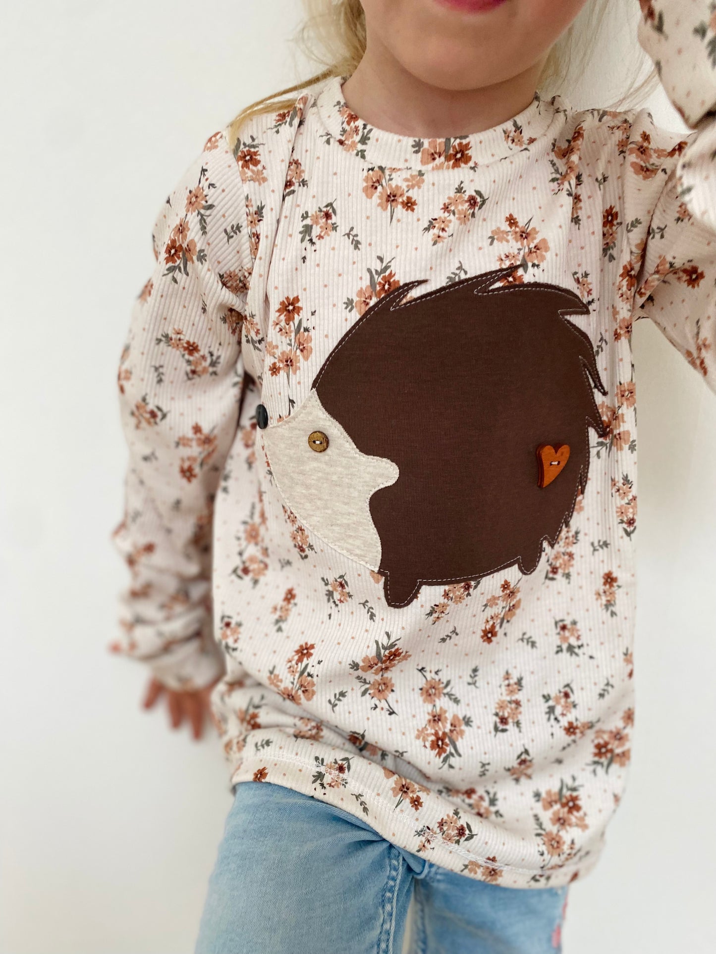 Longsleeve ab Körpergröße 80 cm | Applikation Igel