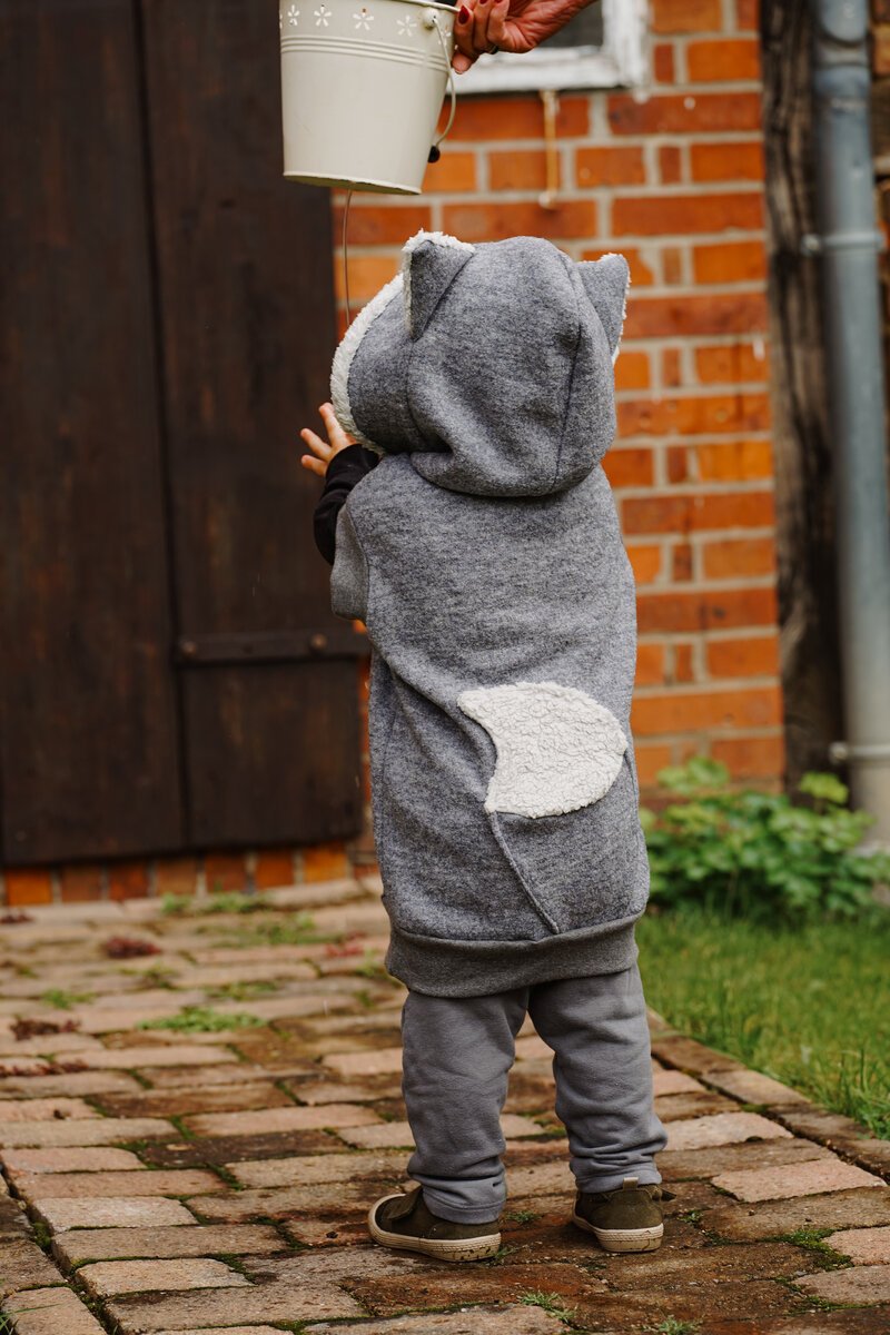 Wollwalk Weste Wolf| Walkweste | Schurwolle
