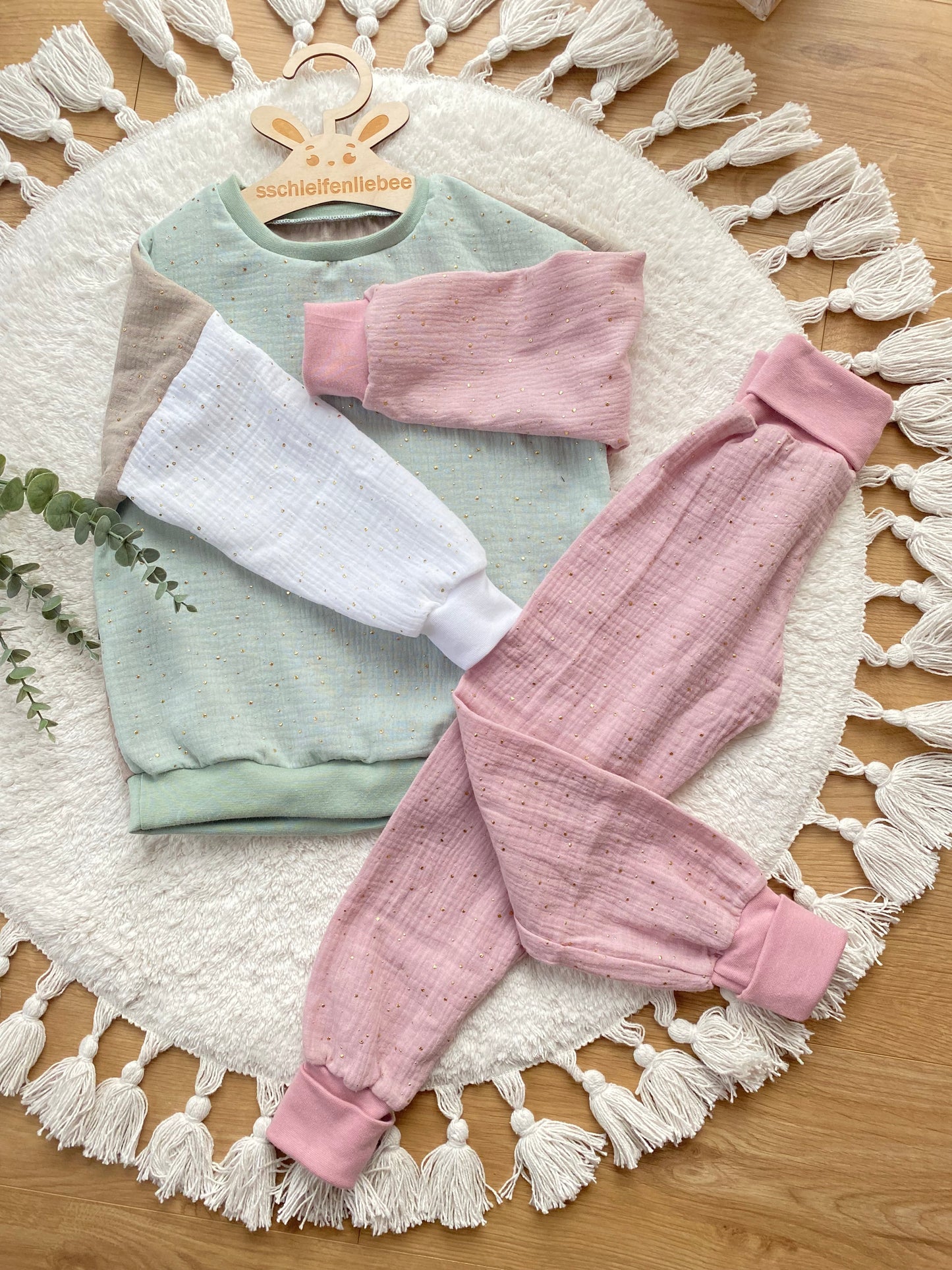 Top Deal! Musselin Zweiteiler | Sommer-Outfit | Freizeitanzug | Color Blocking