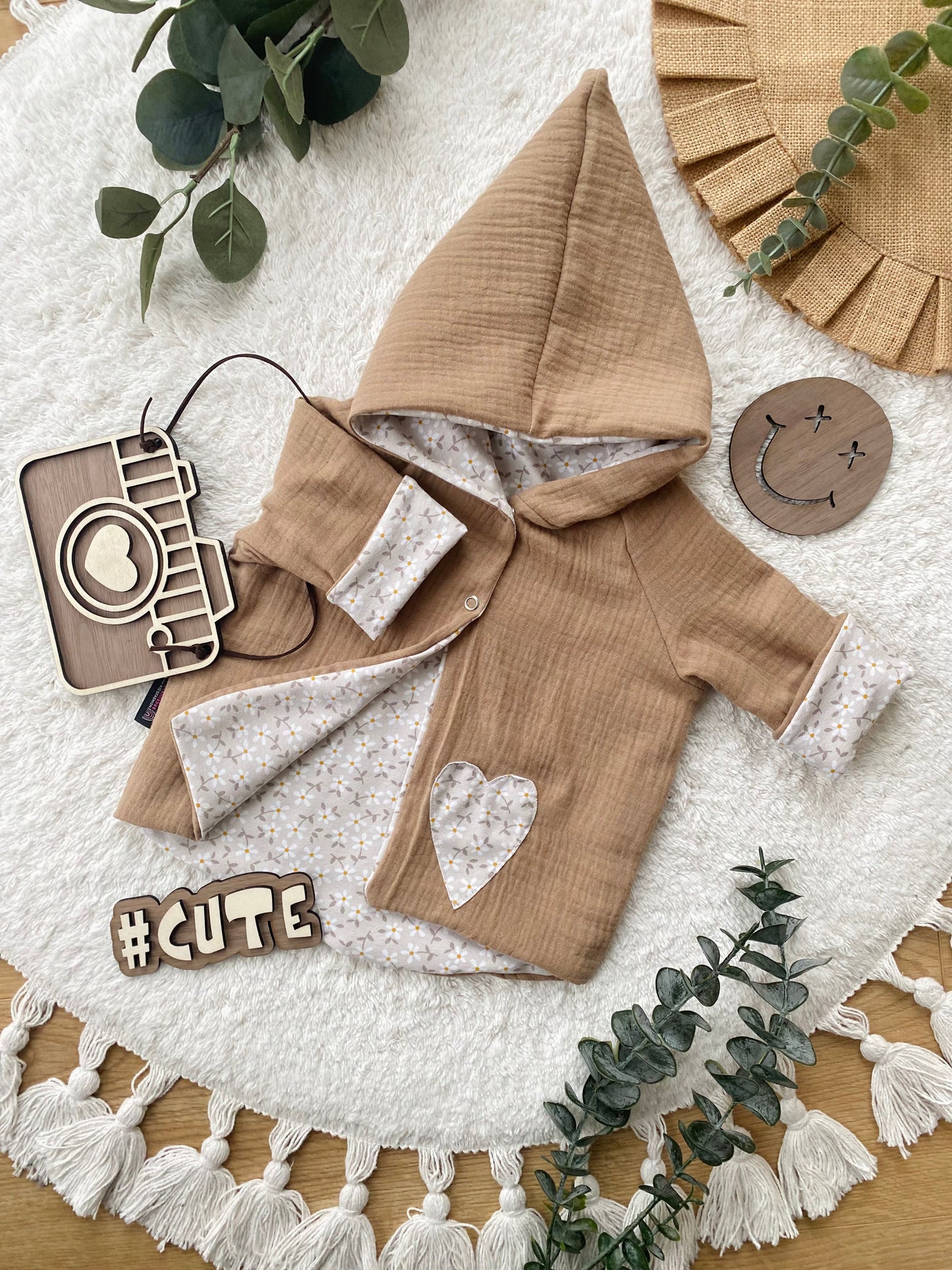 Baby | Musselinjacke | Blumen | Cardigan