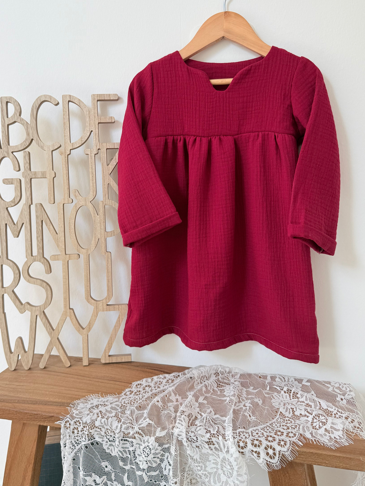 Einschulungskleid aus Musselin – Oversize Schulkind Outfit für Mädchen | Individuell passend zur Schultüte