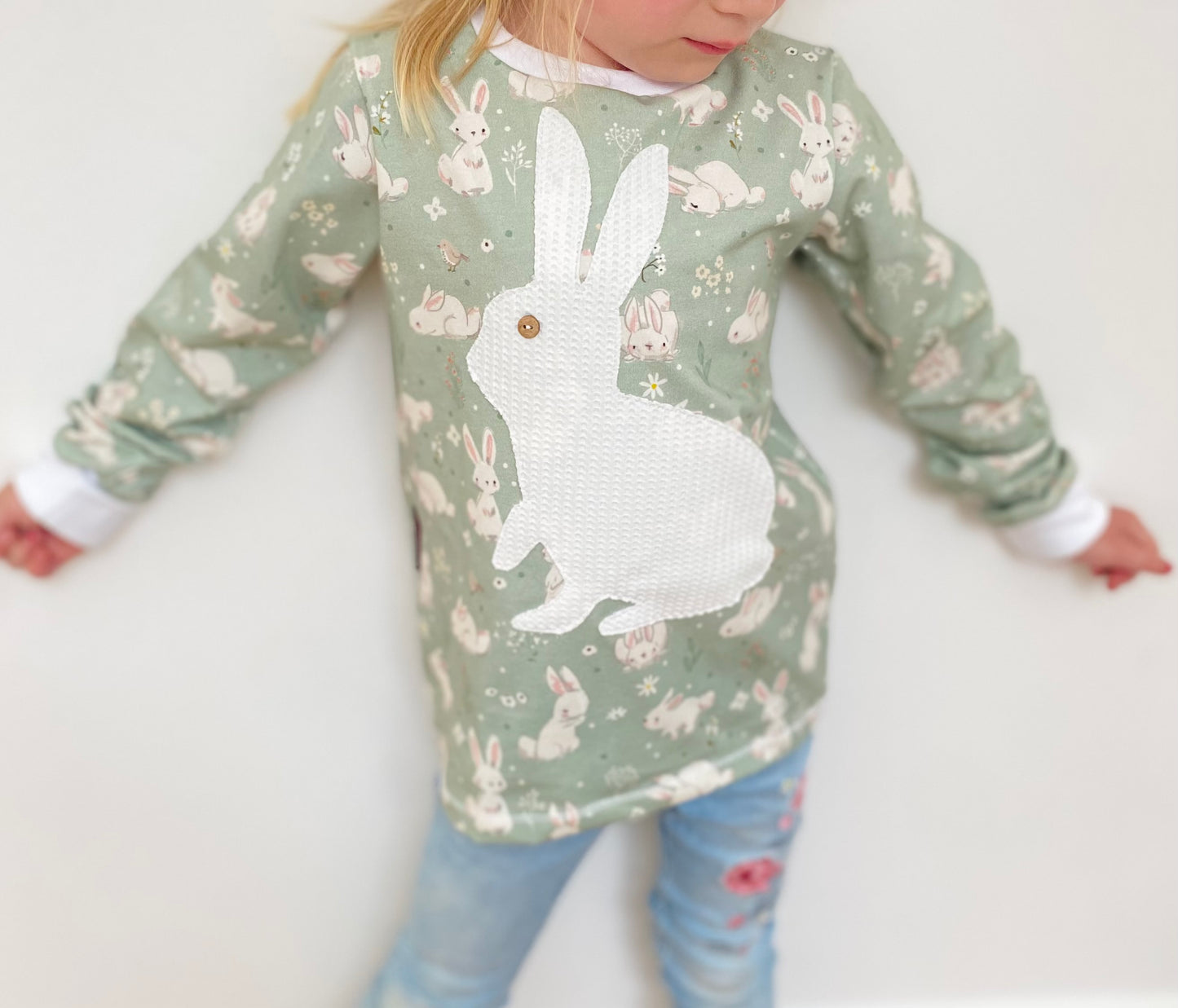 Longsleeve ab Körpergröße 80 cm | Applikation Hase