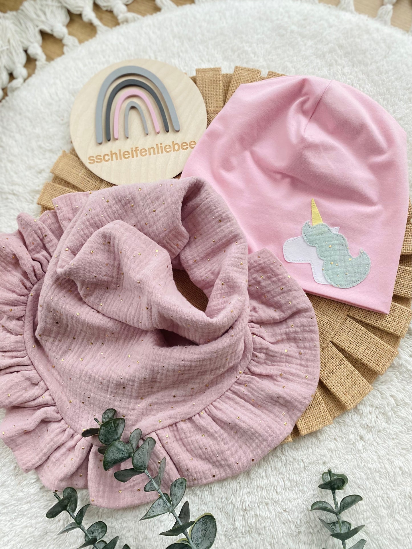 Dein Design | Einhorn Beanie & Dreieckloop | Farbwahl | Uni Farben