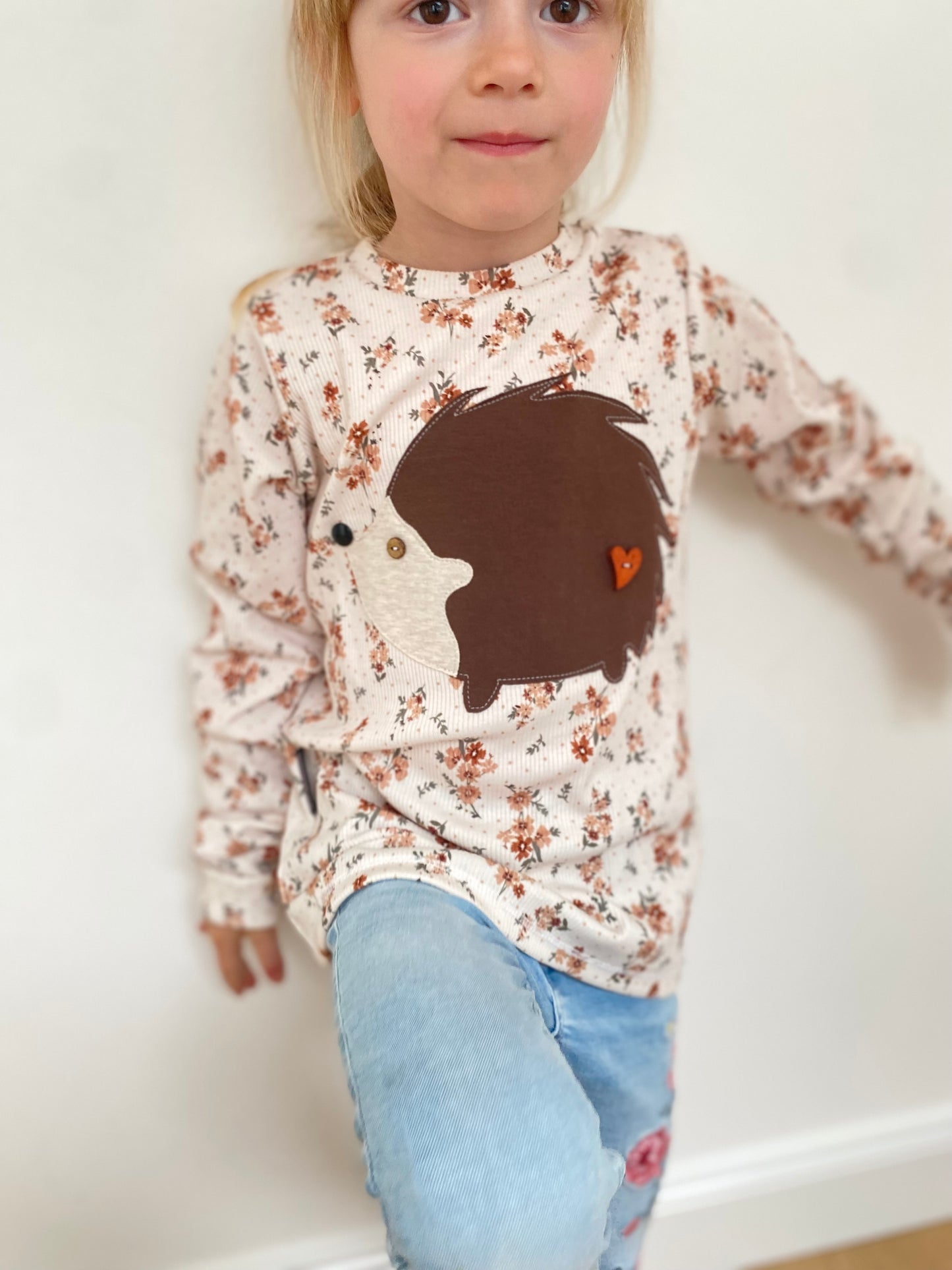 Longsleeve ab Körpergröße 80 cm | Applikation Igel