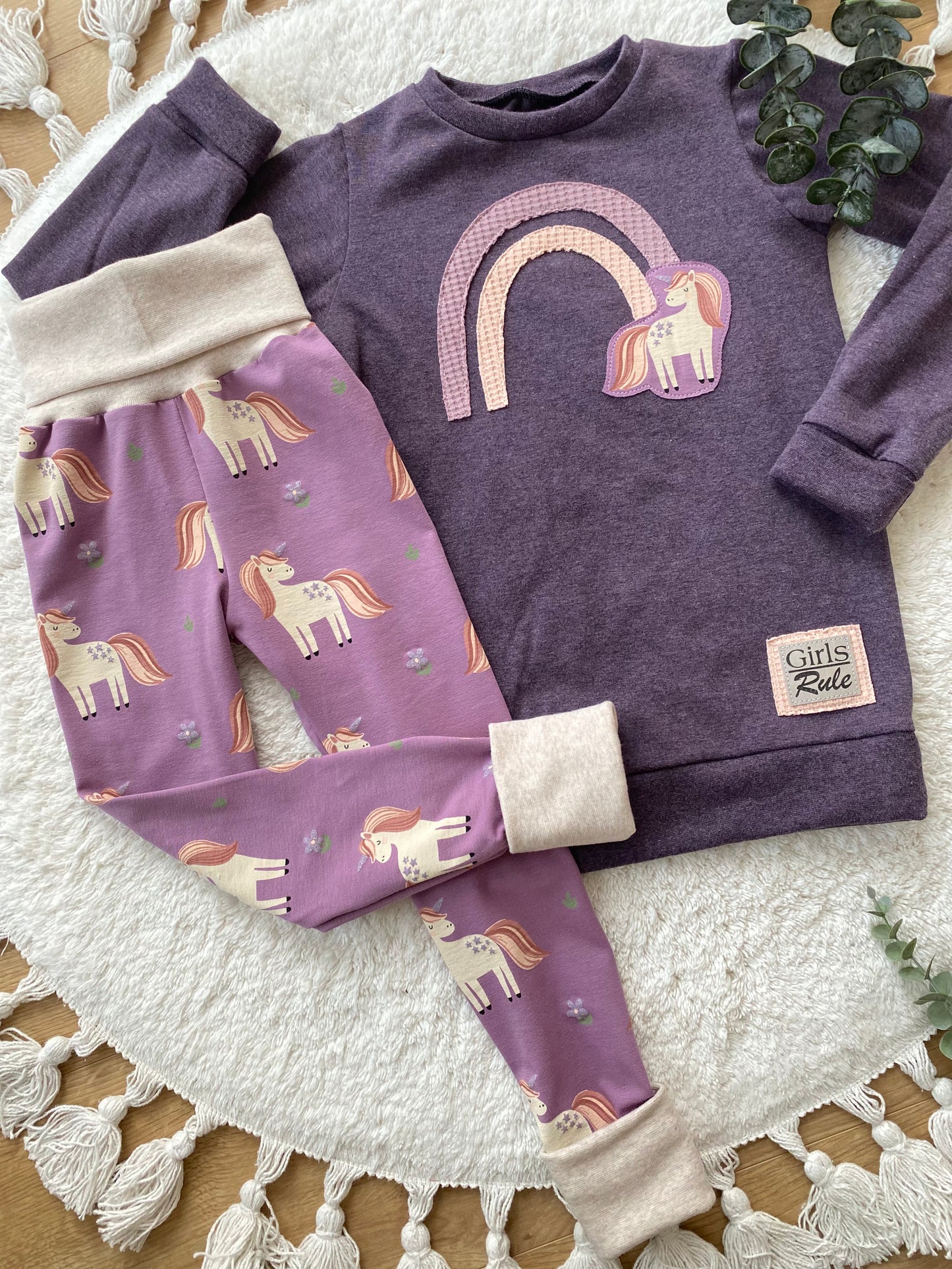 Longsleeve | Regenbogen | Einhorn | Glitzer