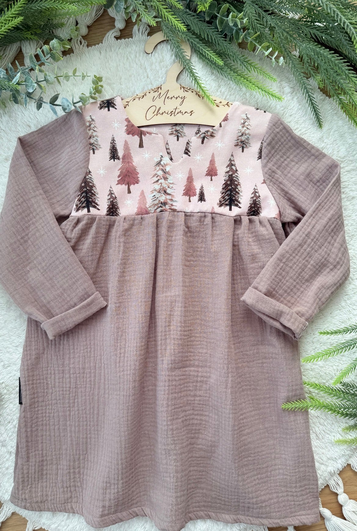 Oversized Kleid | Weihnachtskleid | Musselin | Altrosa Vintage