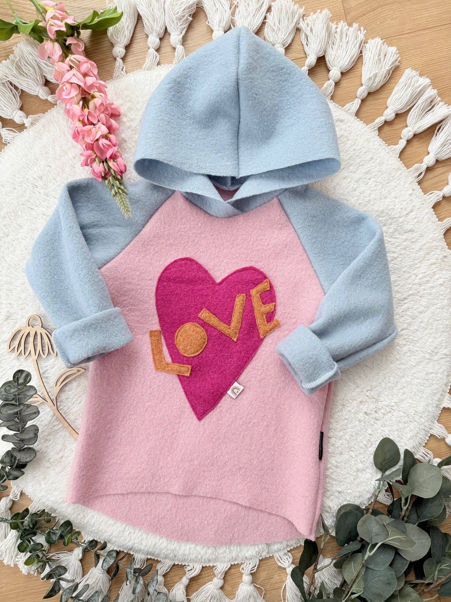 Wollwalk Hoodie | LOVE | 100% Schurwolle Schafwolle