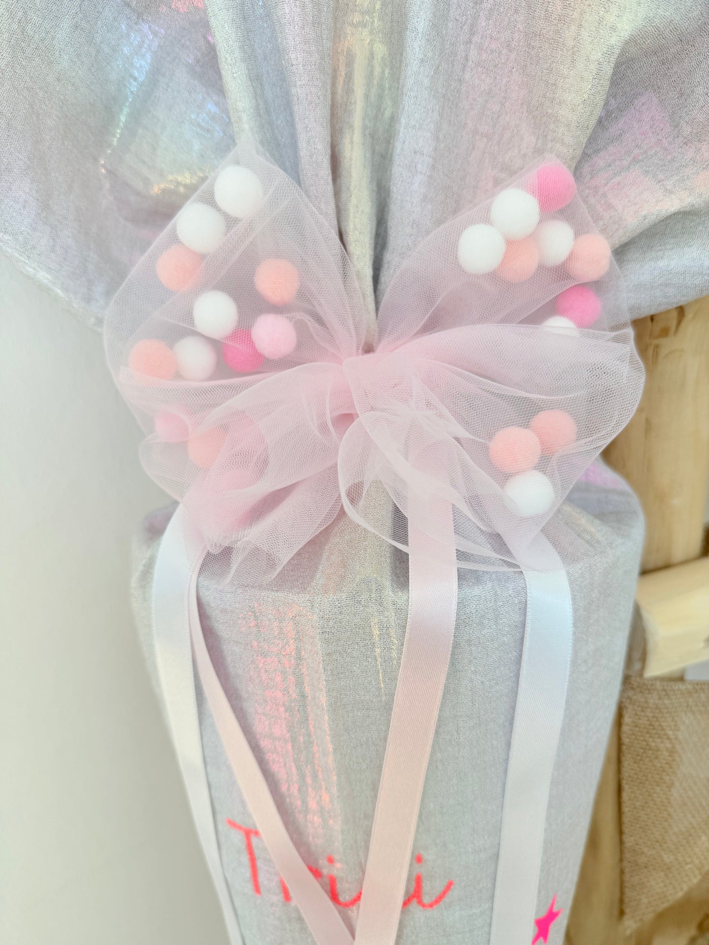 Pompom Schleife für Schultüten ab 70 cm
