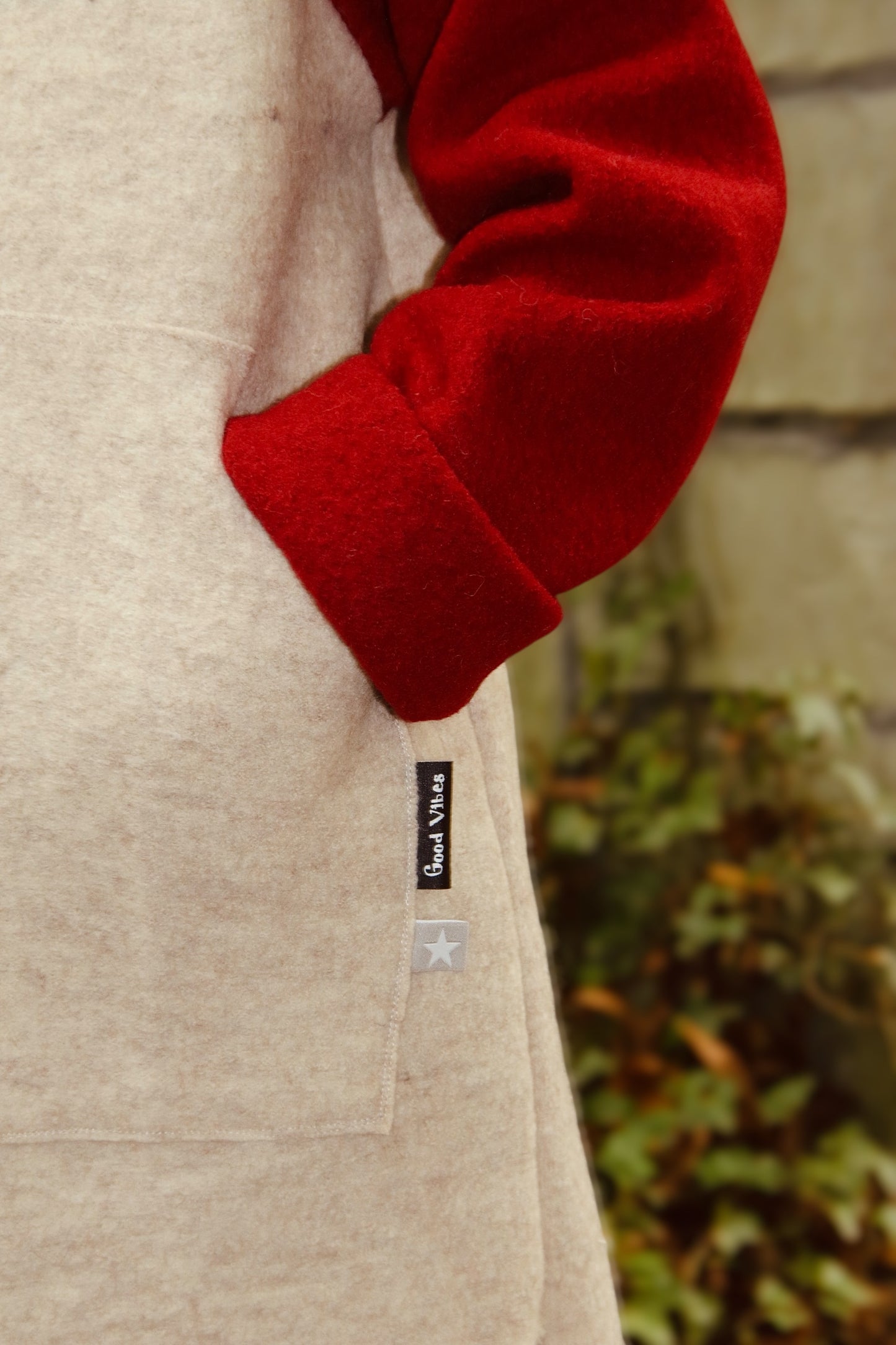 Dein Design | Wollwalk Raglan Hoodie | Retro | 100% Schurwolle Schafwolle