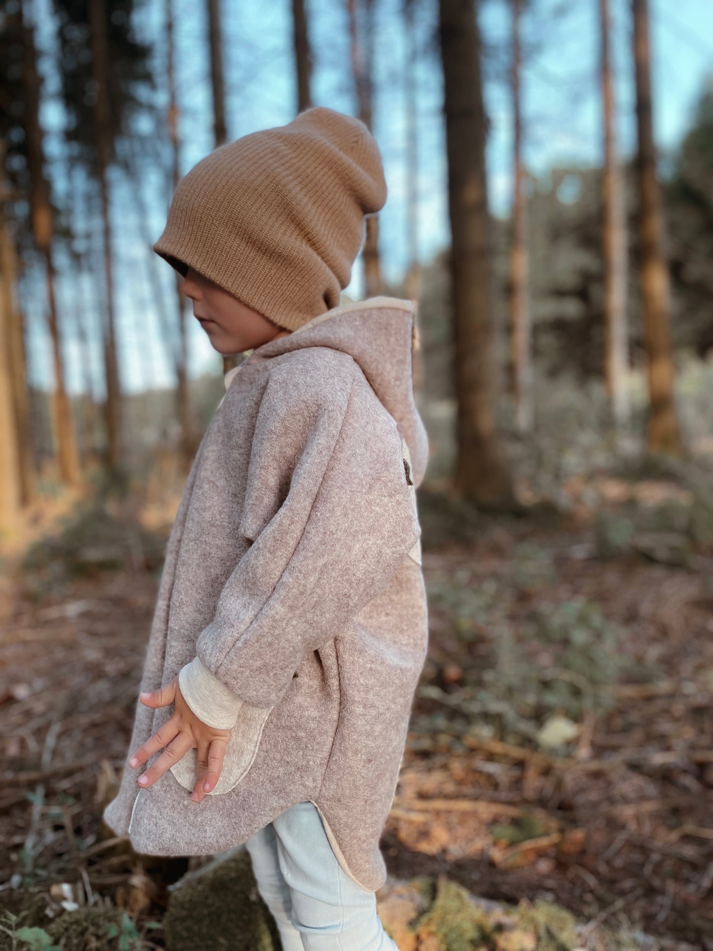 Oversized Walkjacke | Birnen | 100% Schurwolle