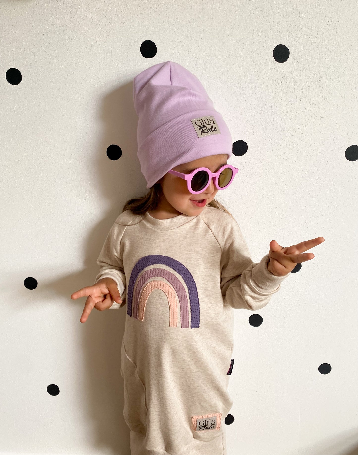 Sweatkleid | Regenbogen Applikation