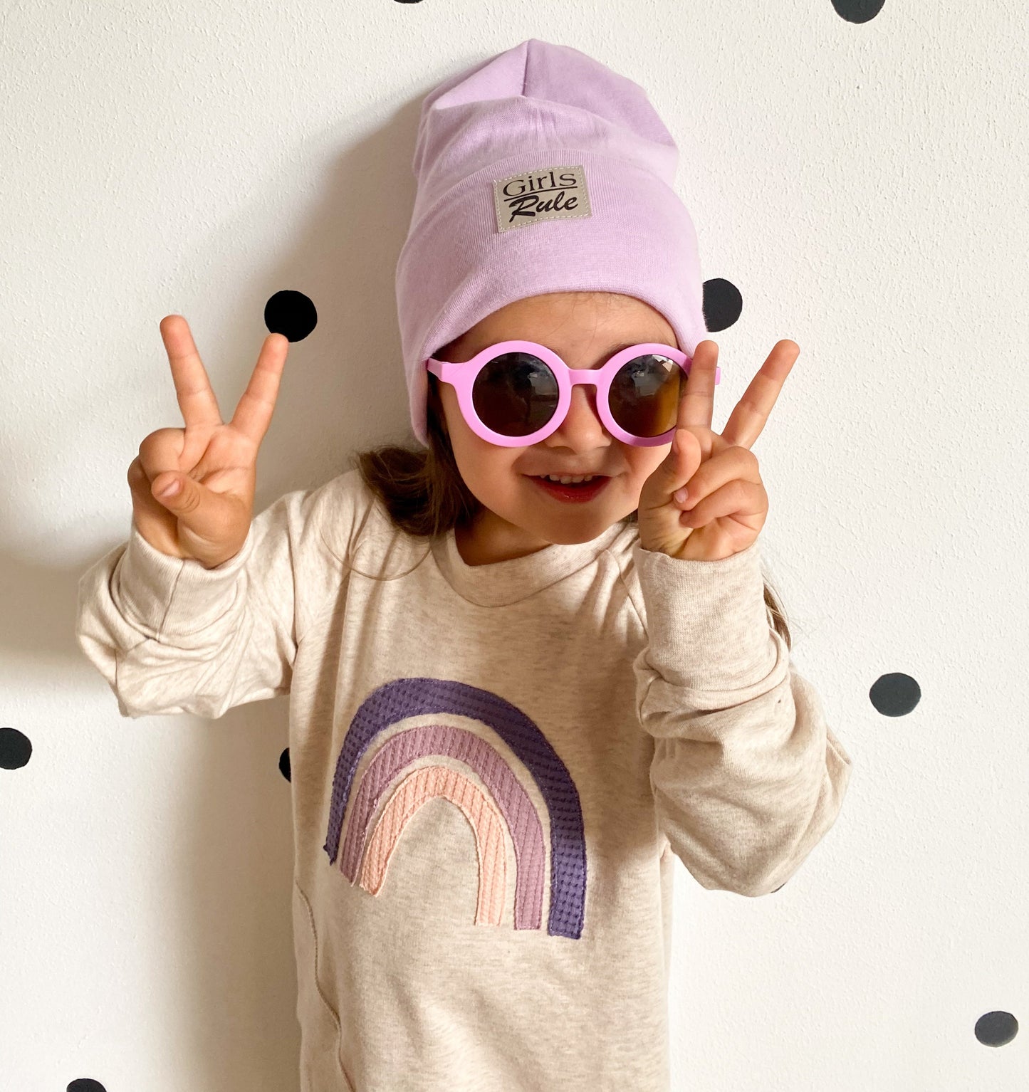 Dein Design | Hipster Beanie | Used-Look & Leder Label | Dreieckloop | Uni Farben