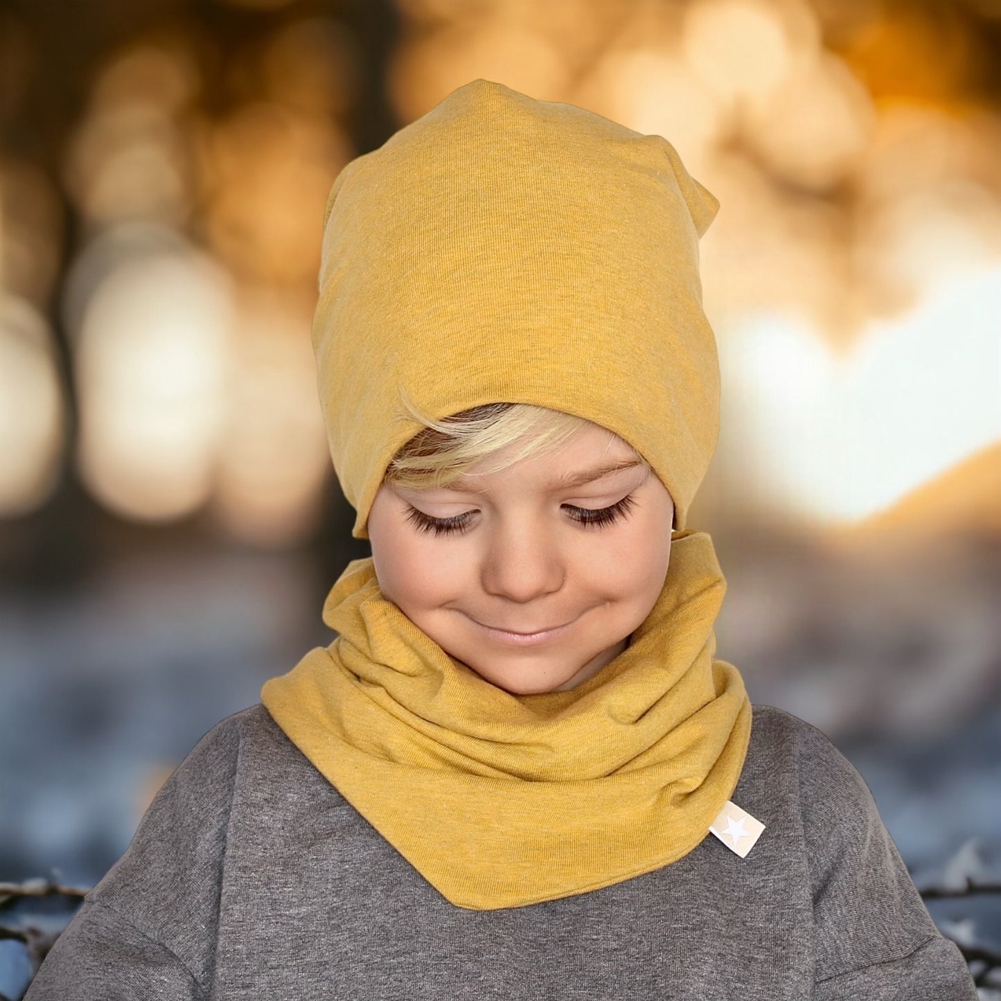 Dein Design | Schlichte Beanie | Dreieckloop | Melierte Farben