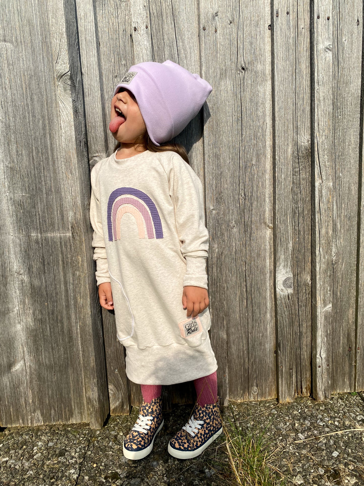 Dein Design | Hipster Beanie | Used-Look & Leder Label | Dreieckloop | Uni Farben