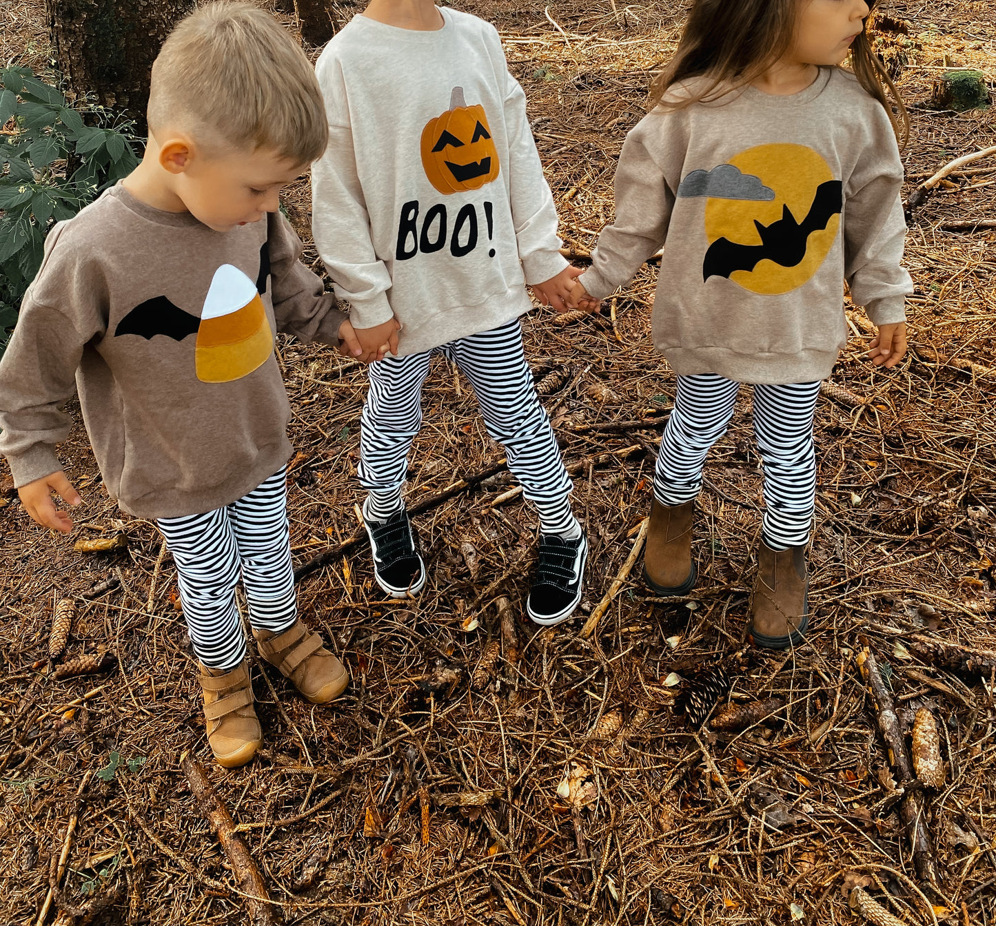Oversized Sweater | Applikation Kürbis BOO! | Halloween