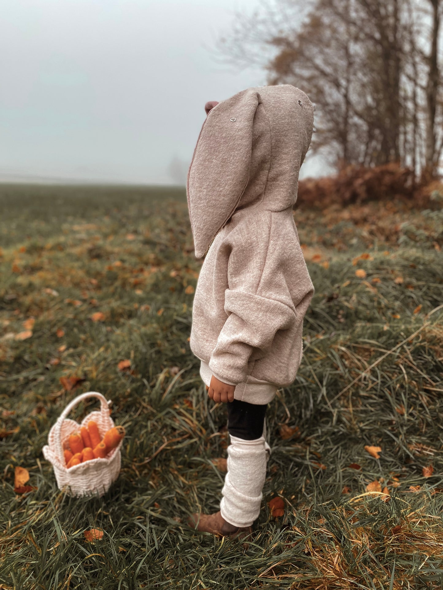 Oversized Wollwalk Windbreaker | Hase | 100% Schurwolle Schafwolle