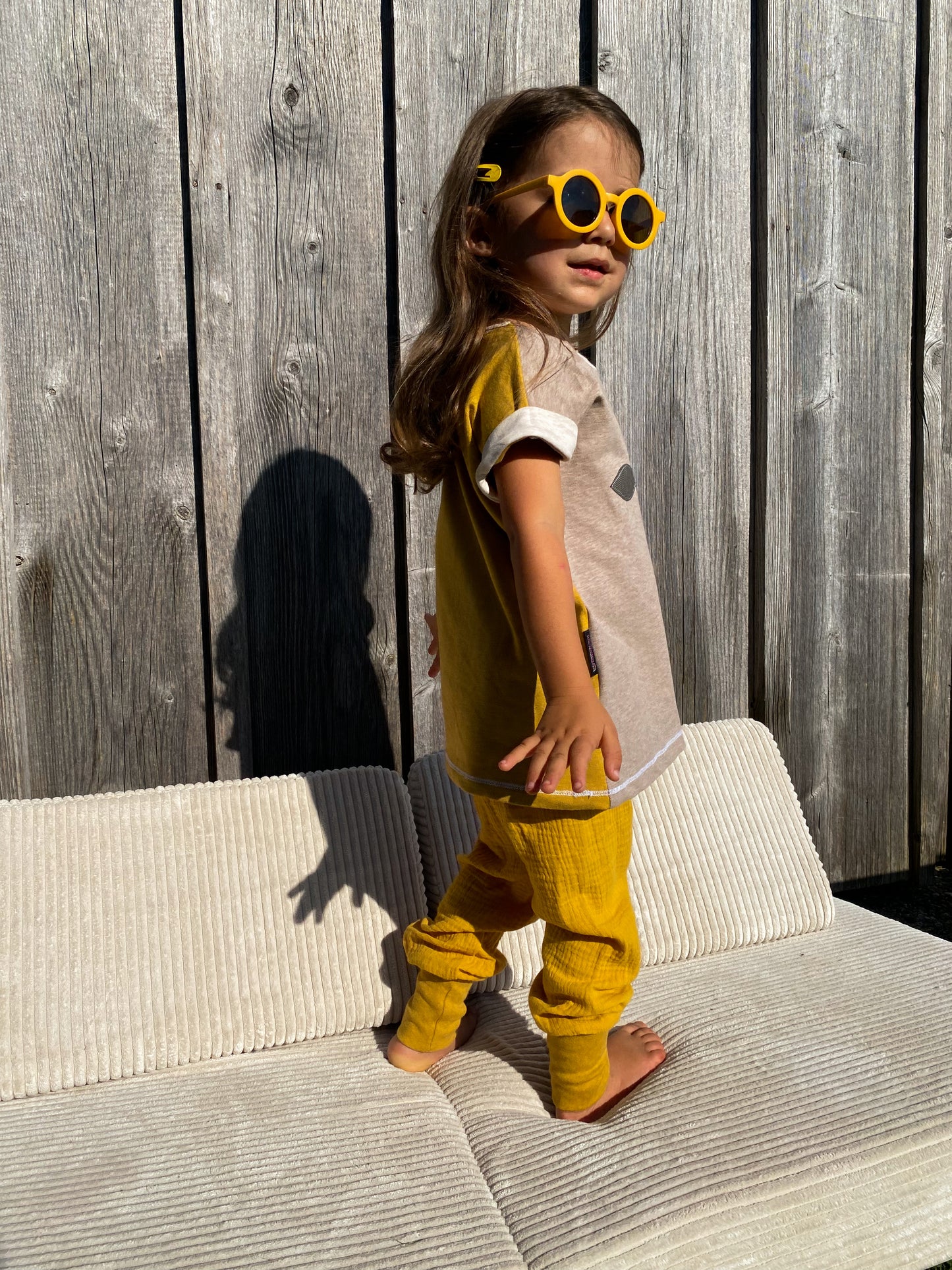 Oversized Shirt | Applikation Zitrone | Color Blocking
