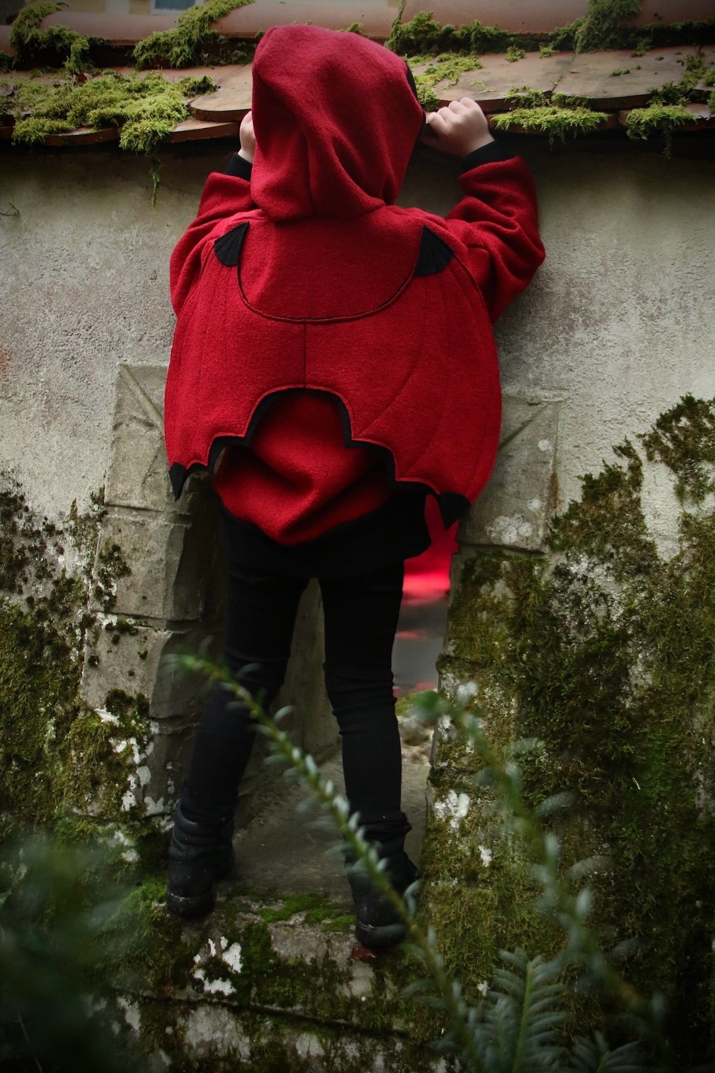 Oversized Windbreaker | Feuerdrache | 100% Schurwolle