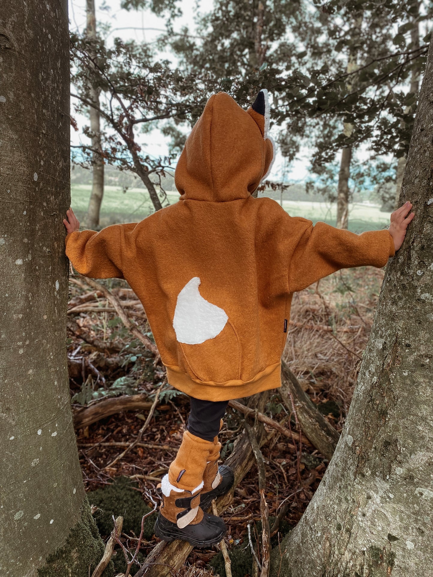 Oversized Windbreaker | Fuchs | 100% Schurwolle Schafwolle