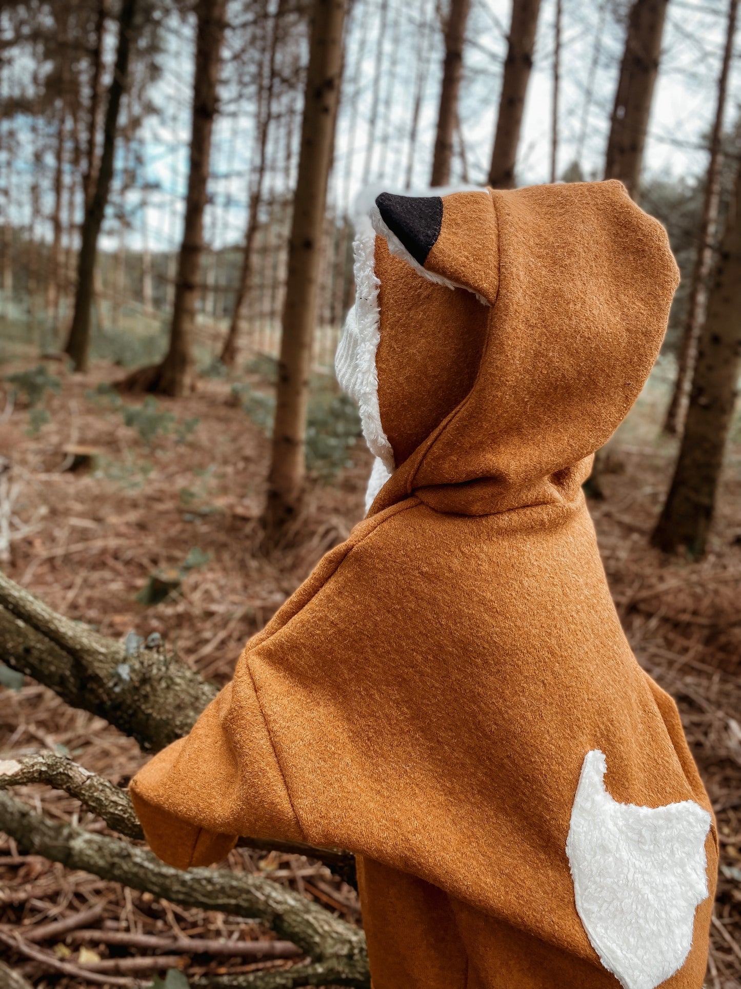 Oversized Windbreaker | Fuchs | 100% Schurwolle Schafwolle
