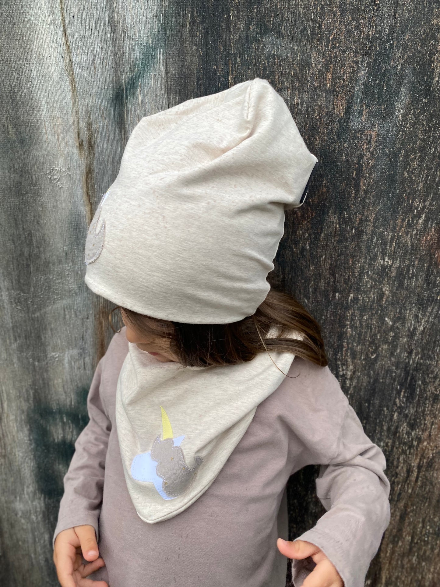 Dein Design | Einhorn Beanie & Dreieckloop | Farbwahl | Melierte Farben