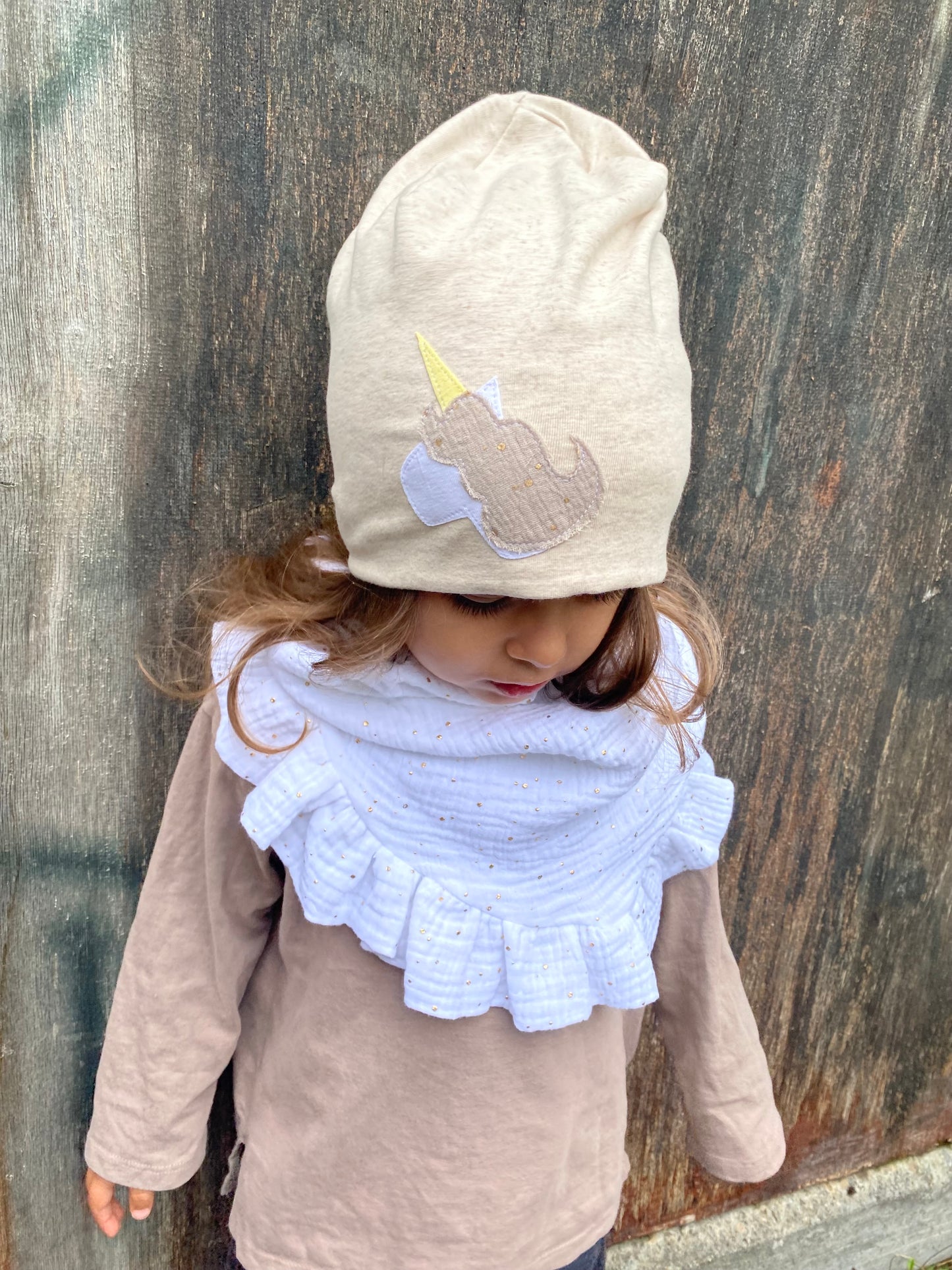 Dein Design | Einhorn Beanie & Dreieckloop | Farbwahl | Melierte Farben